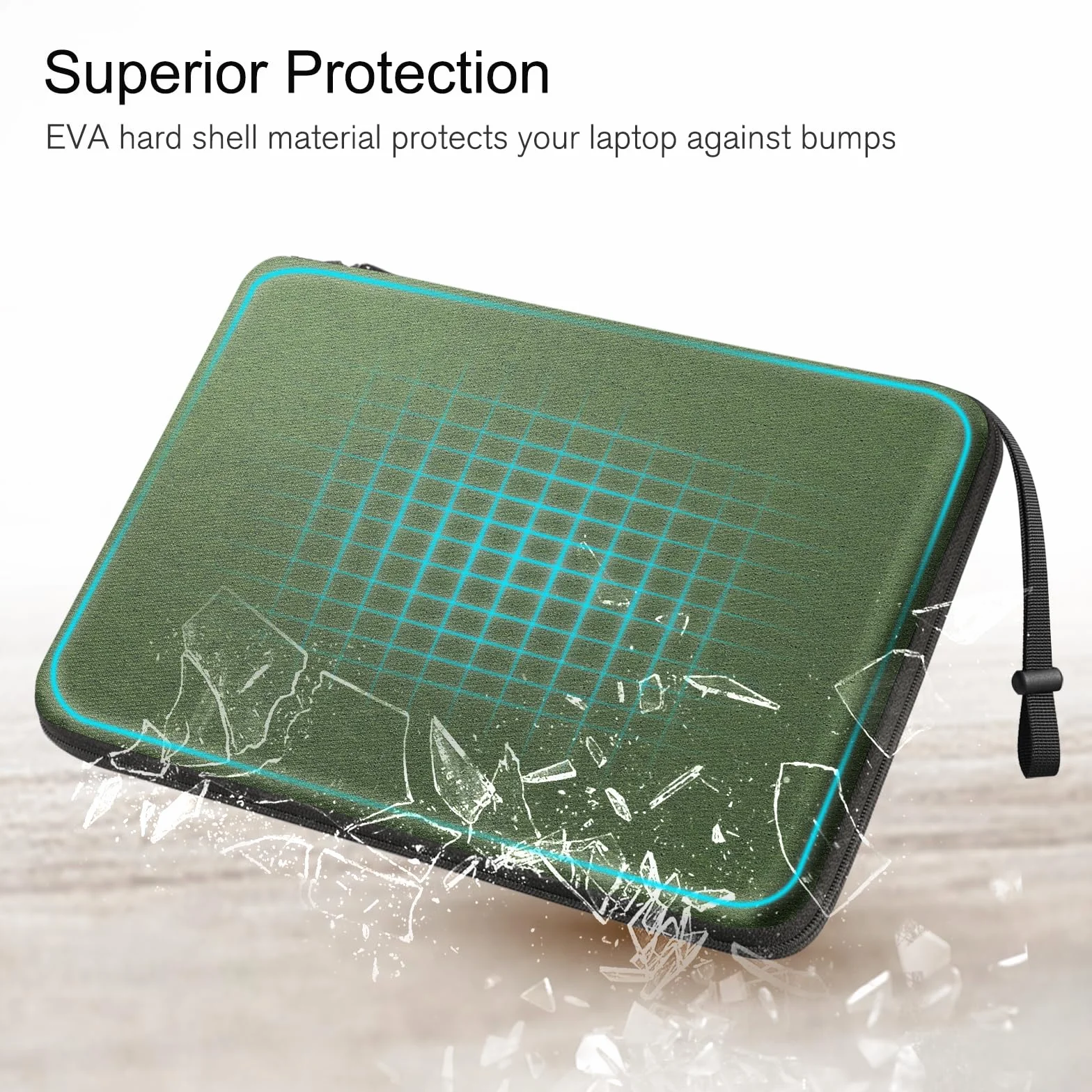 FINPAC 14 cali torba twarda obudowa etui do 14" Lenovo IdeaPad Slim 3/ Slim 5i / ThinkPad L480/ T470, do 13,8" Surface Laptop 7, odporna na uderzenia torba na laptopa 14" Acer / ASUS/Dell/HP (zielony