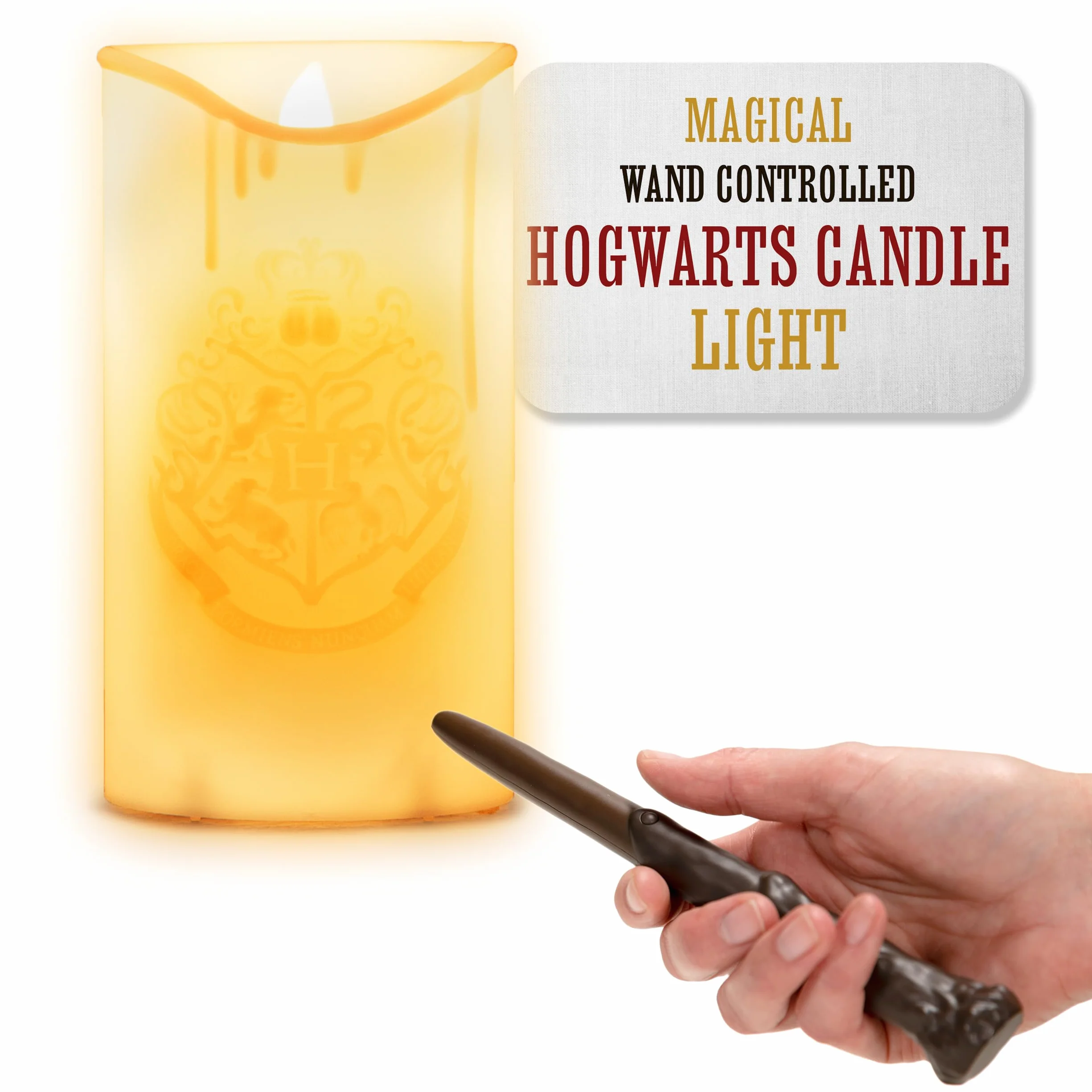 Harry Potter Hogwart świeca LED z pilotem różdżki – oficjalnie licencjonowany gadżet czarodziejów świat, świetna dekoracja na baterie do sali, na imprezy tematyczne, Paladone