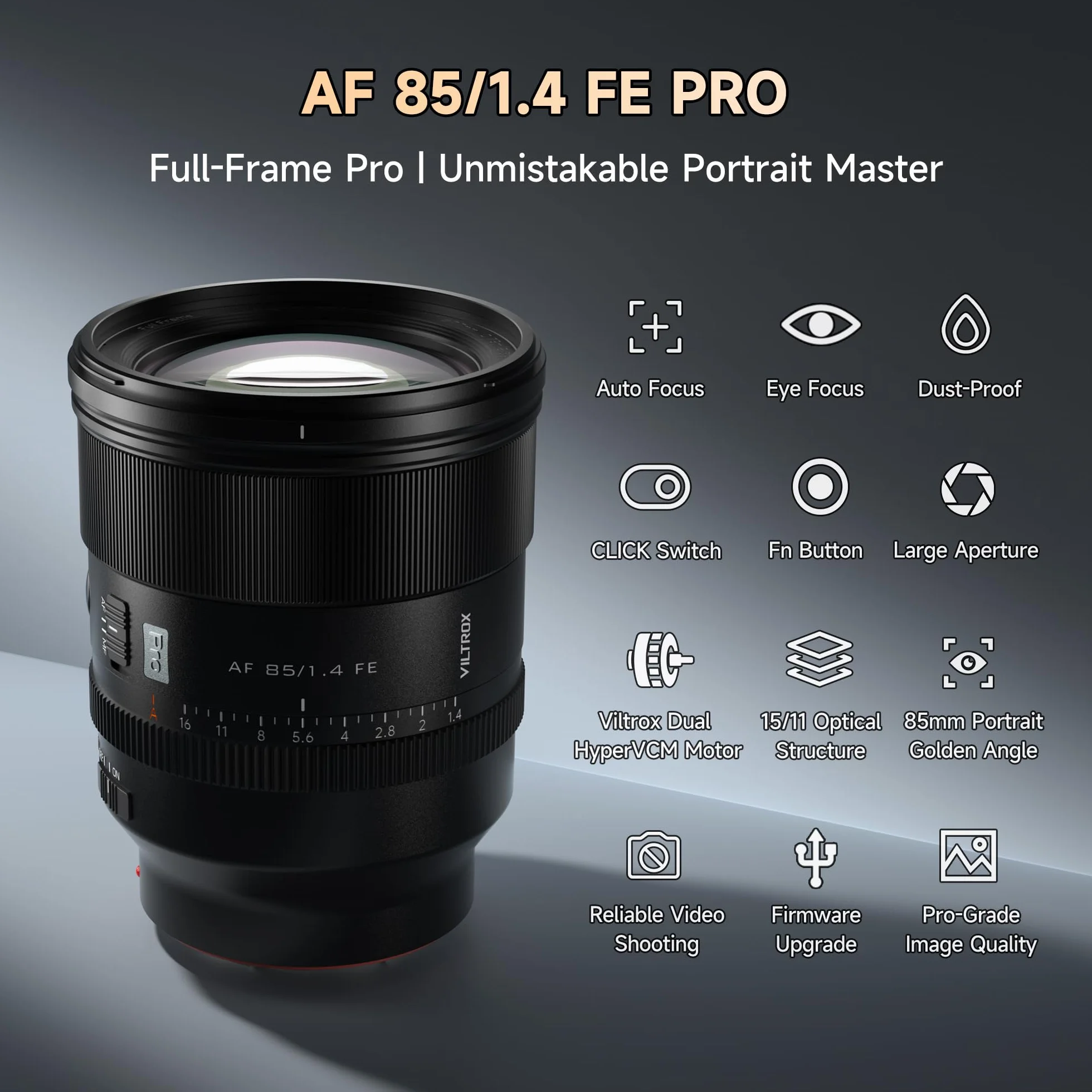 VILTROX AF 85 mm F1.4 Pro FE Full Frame Sony E Obiektyw portretowy z autofokusem
