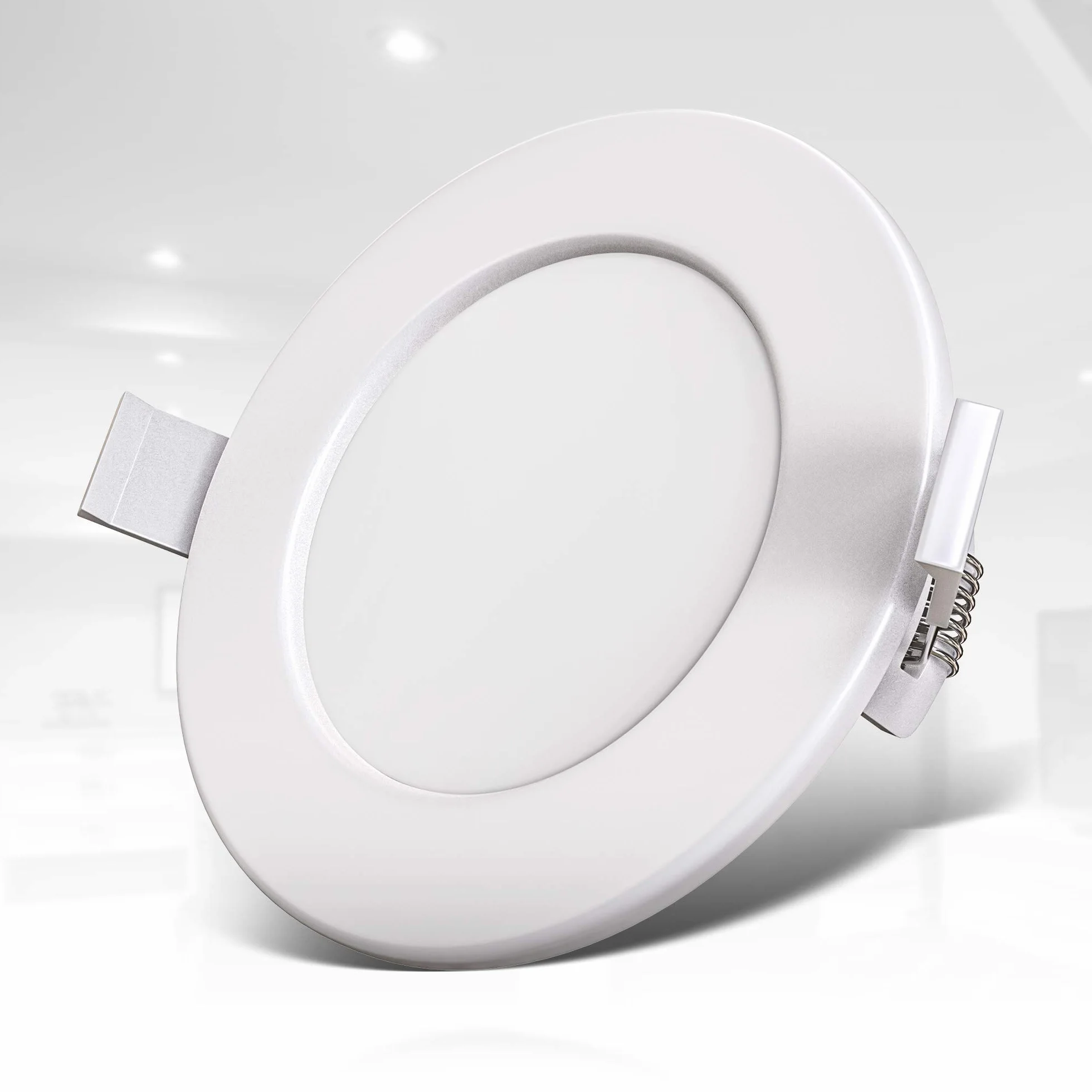 B.K.Licht I 9-częściowy zestaw lamp LED do zabudowy I Ultra płaskie 30 mm I Ø 115 mm I białe I 9 x 6 W płytek LED I 9 x 450 lumenów I 3000 K ciepła biel I IP44 I łazienka reflektor do zabudowy