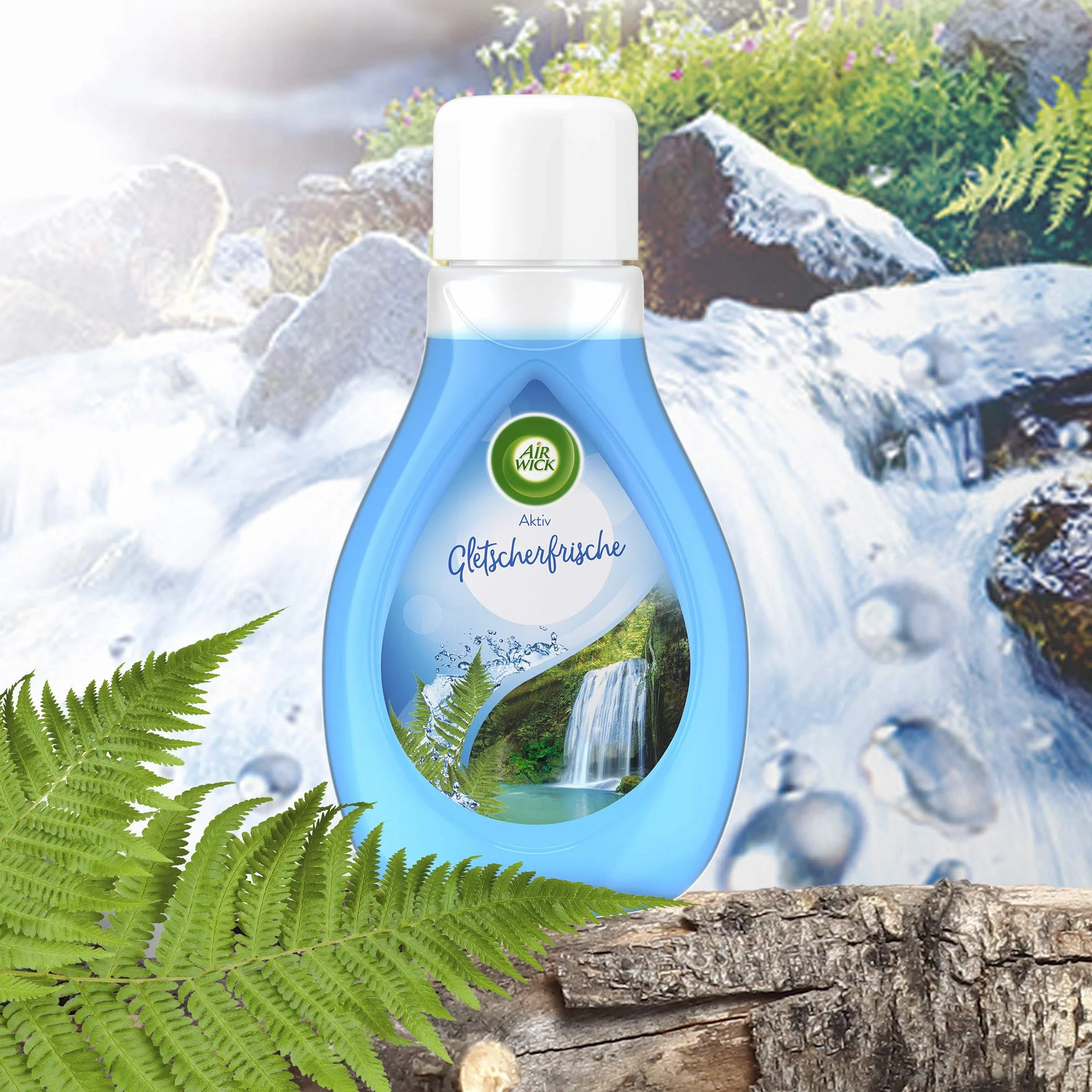 Air Wick Activ – ekspozytor zapachowy o świeżym zapachu przeciwko nieprzyjemnym zapachom – zapach: lodowcowa świeżość – 1 x 375 ml