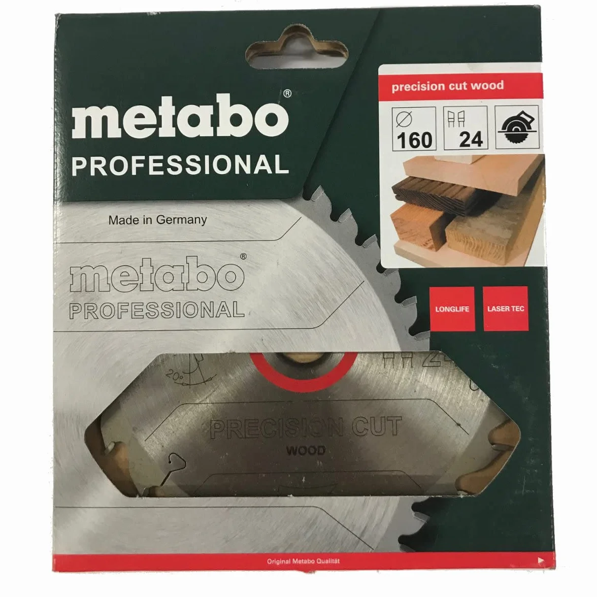Metabo 628031000 ostrze do piły tarczowej HW/CT 160 x 20, 24 WZ, zielone