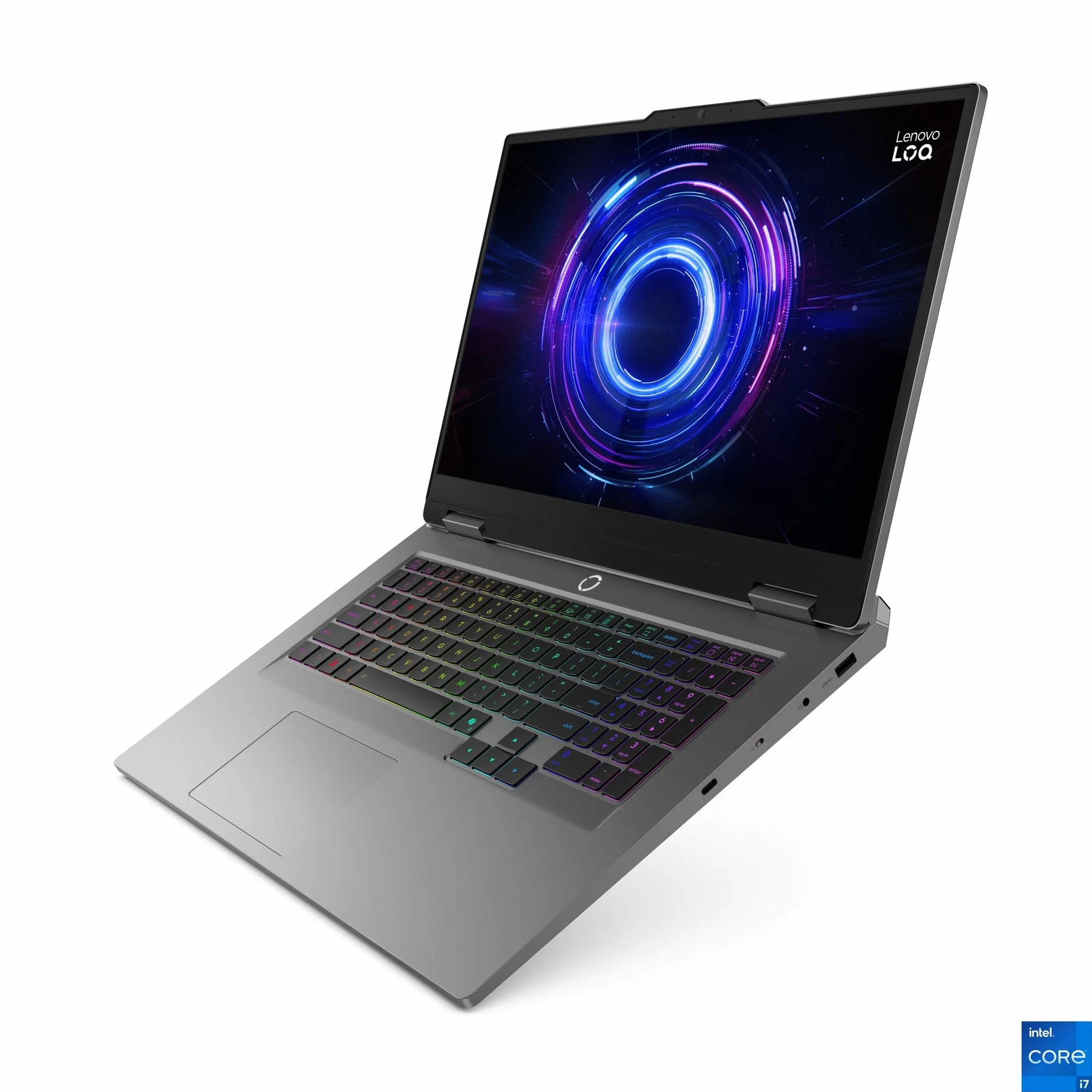 Lenovo LOQ Gaming AI laptop 17,3" Full HD 165 Hz NVIDIA GeForce RTX 5070 Intel Core i7-14700HX 16 GB RAM 512 GB SSD Win11 QWERTZ 24-strefowa klawiatura RGB szary