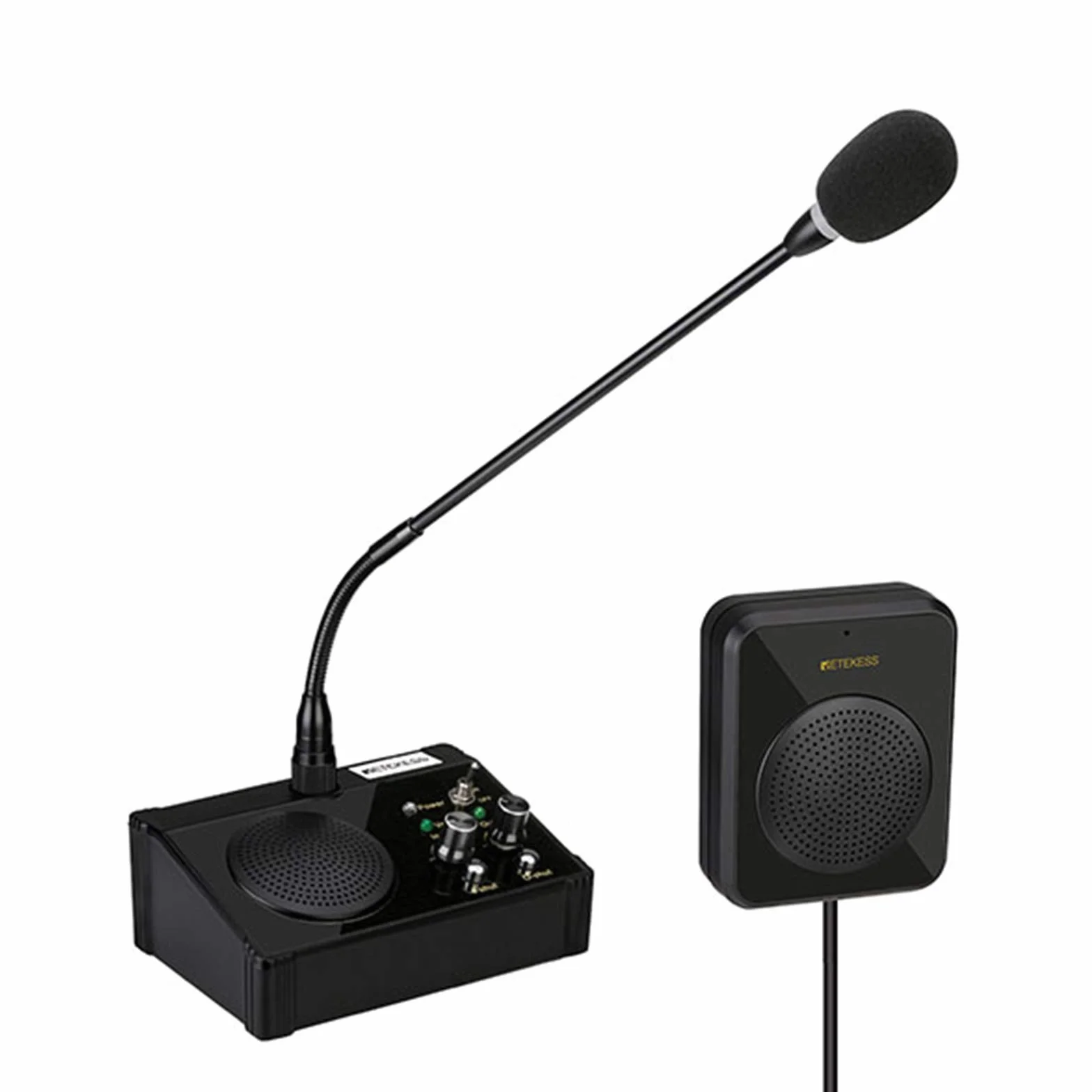 Retekess TW106 Okno Walkie-Talkie Intercom System, Bankowy Intercom, 2-Drożny Domofon Okienny do Szkoły, Okna Biletowego, Gabinetu Lekarskiego, Kliniki, Banku