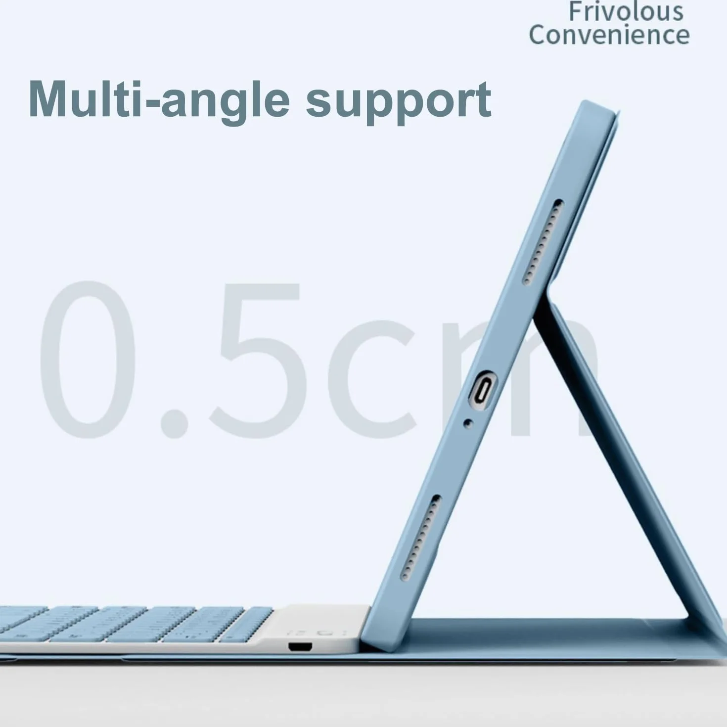 Etui z klawiaturą dla Huawei Matepad 11,5/Air 11,5 z uchwytem na ołówki, bezprzewodowa odłączana klawiatura Bluetooth, miękka tylna osłona, niebieska