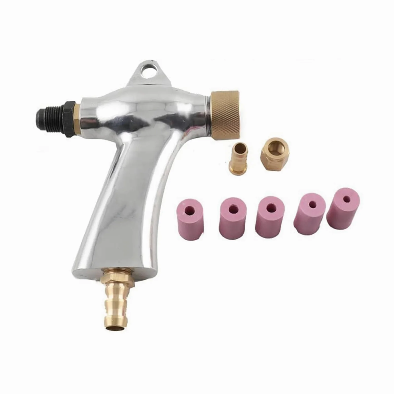 Pneumatyczny Pistolet Do Piaskowania Z 5 Dyszami Ceramicznymi Stop Aluminium Zestaw Pistoletów Do Piaskowania Do Piaskowania Szafka Do Piaskowania Silver,One Size