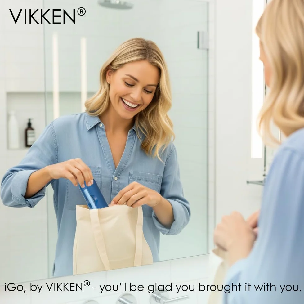VIKKEN® 250ml iGo X Przenośny Bidet Podróżny USB-Typ C Elektryczny, Nadładowalny, Ręczny Spryskiwacz do Higieny Osobistej dla Kobiet i Mężczyzn, Niebieski