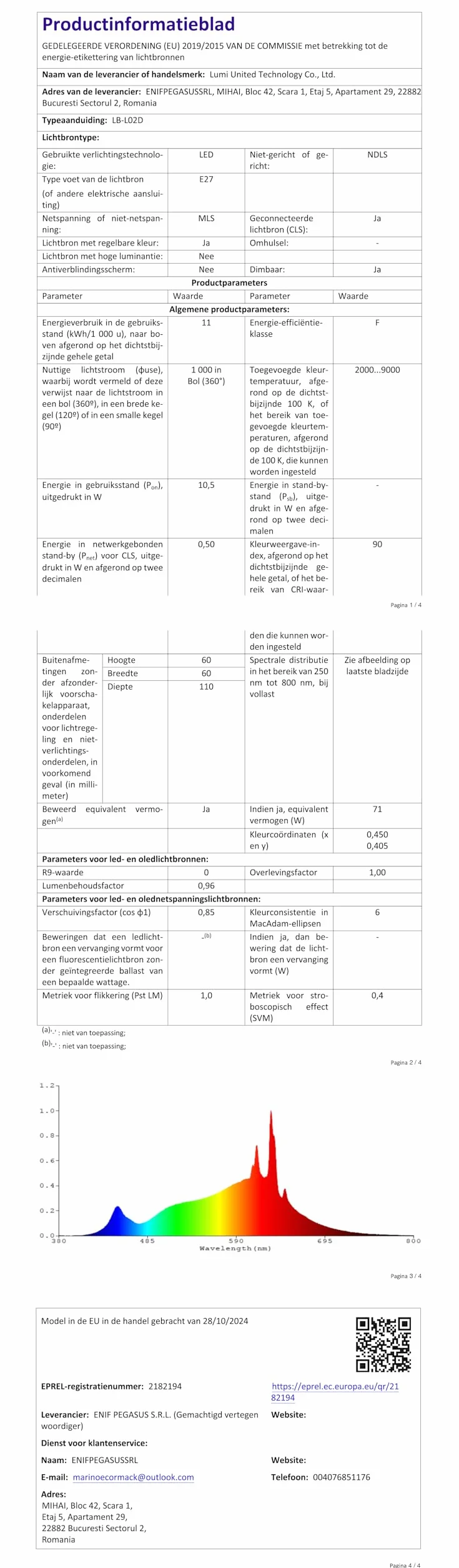 Aqara Żarówki LED T2 (E27, RGB CCT), Thread/Zigbee, Regulowana biel (2000 K-9000 K), RGB Zmieniająca Kolory z 16 Mln Kolorów, Odp. 75 W, Matter, Zgodna z HomeKit, Alexą, Google