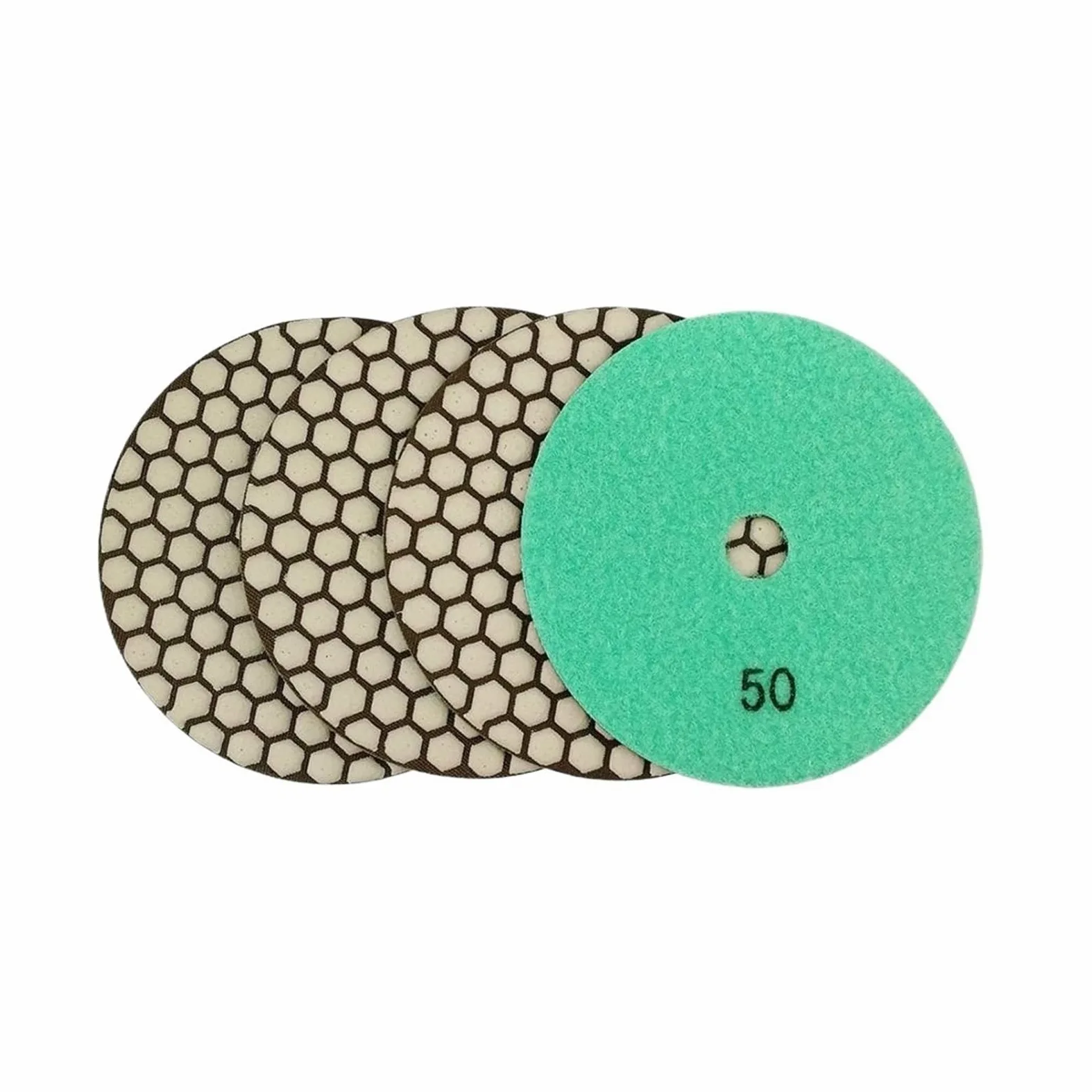 Mokra podkładka polerska diamentowa, Zestaw 4 diamentowych padów polerskich na sucho o średnicy 5 cali do kamienia, granitu, marmuru, kwarcu, płytek ceramicznych(4pcs 50)