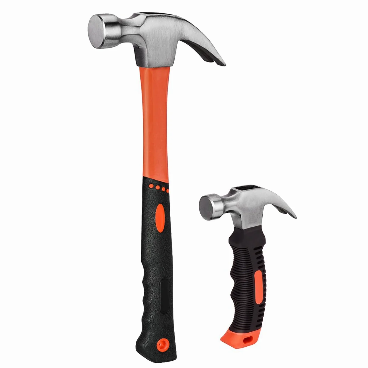2-częściowy zestaw młotków, w zestawie 1 x mini młotek Stubby Claw i 1 opakowanie 50 ml z włókna szklanego, młotek do ogólnego przeznaczenia, miękki uchwyt antypoślizgowy i głowicę poddawaną