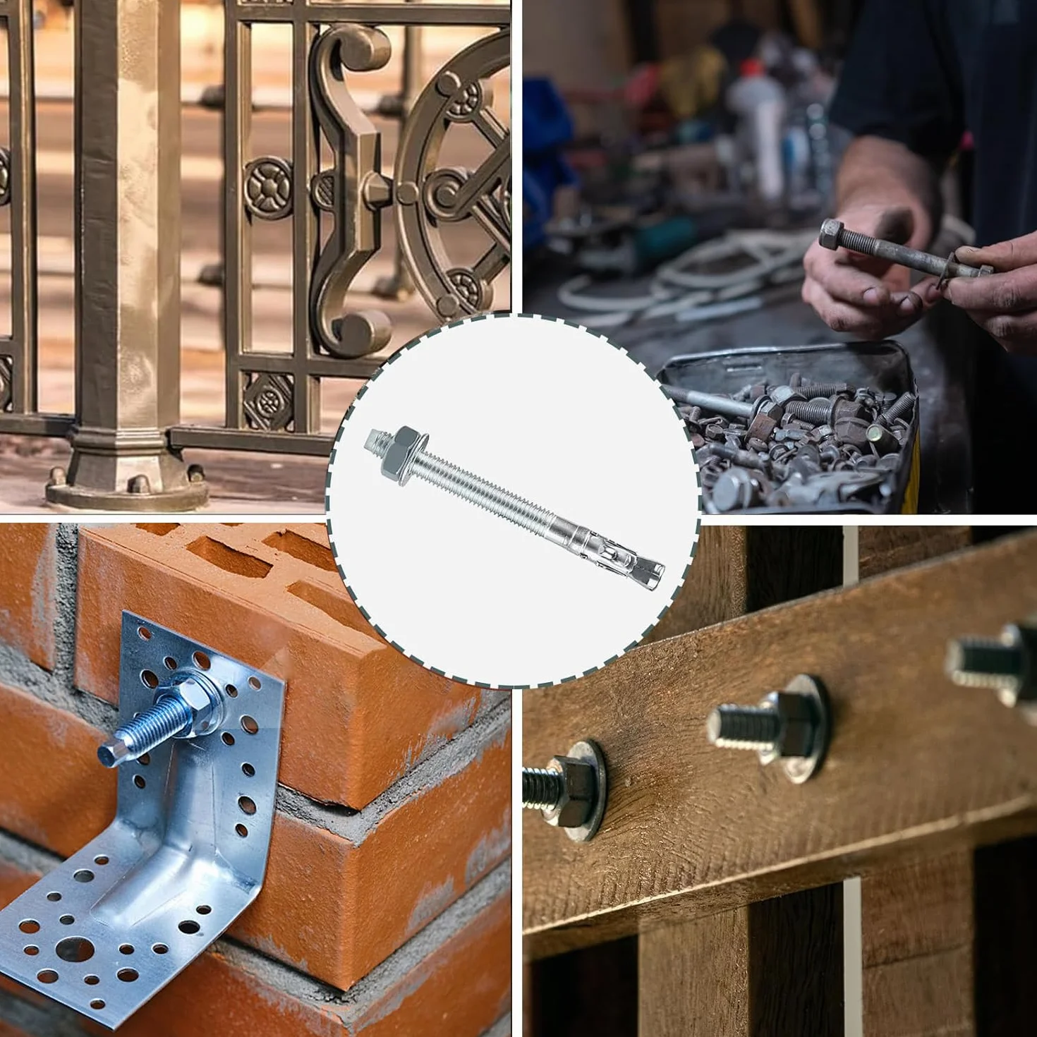 Kotwa śrubowa o dużej wytrzymałości M10 x 90 mm, kotwa śrubowa do dużych obciążeń, kotwa klinowa, kołek rozporowy, śruby kotwiące ze stali ocynkowanej, do balustrad, okien, ścian osłonowych, maszyn