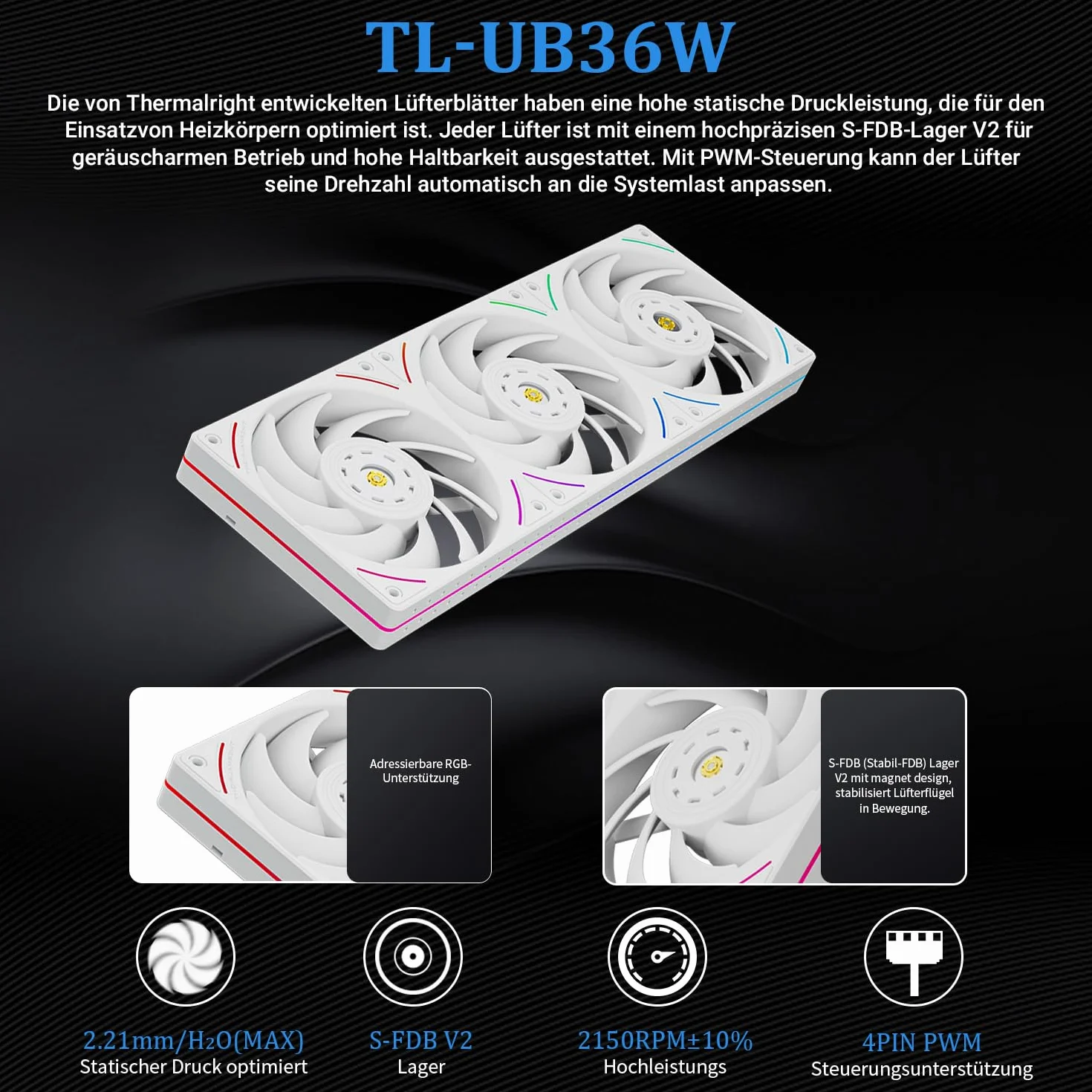 Thermalright Peerless Vision 360 UB ARGB White chłodnica cieczy CPU, ekran IPS 480x480, wentylatory 3x, AM5/LGA1851/1700, magnetyczny 3,95 cala