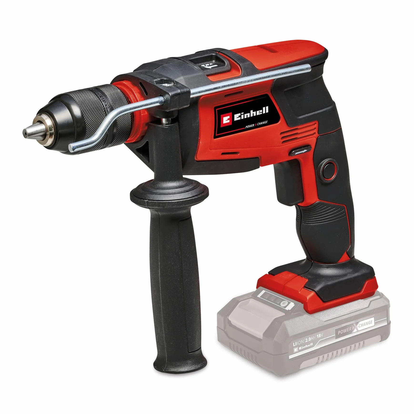 Einhell Akumulatorowa wiertarka udarowa TC-ID 18 Li-i Solo Power X-Change (18 V, uchwyt samozaciskowy 13 mm, obrót przód/tył, elektroniczny ściemniacz, sprzedawana bez baterii i ładowarki)