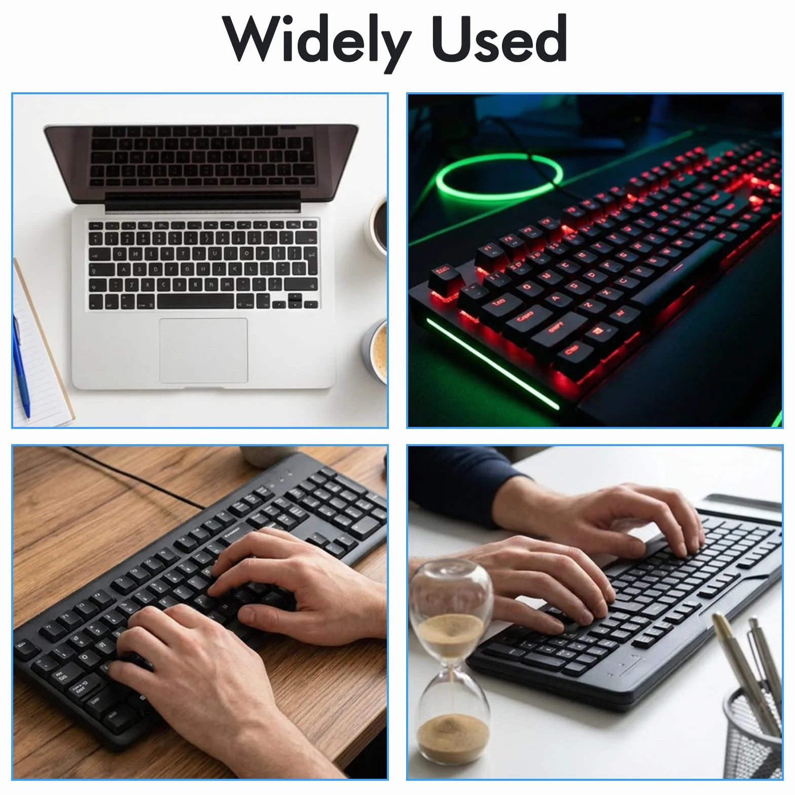 Ouligay 6 sztuk naklejek na klawiaturę w języku angielskim, naklejki na klawiaturę, laptop, uniwersalne naklejki zastępcze, naklejki na laptopa i biurko, PCW, matowa czerń z białymi literami