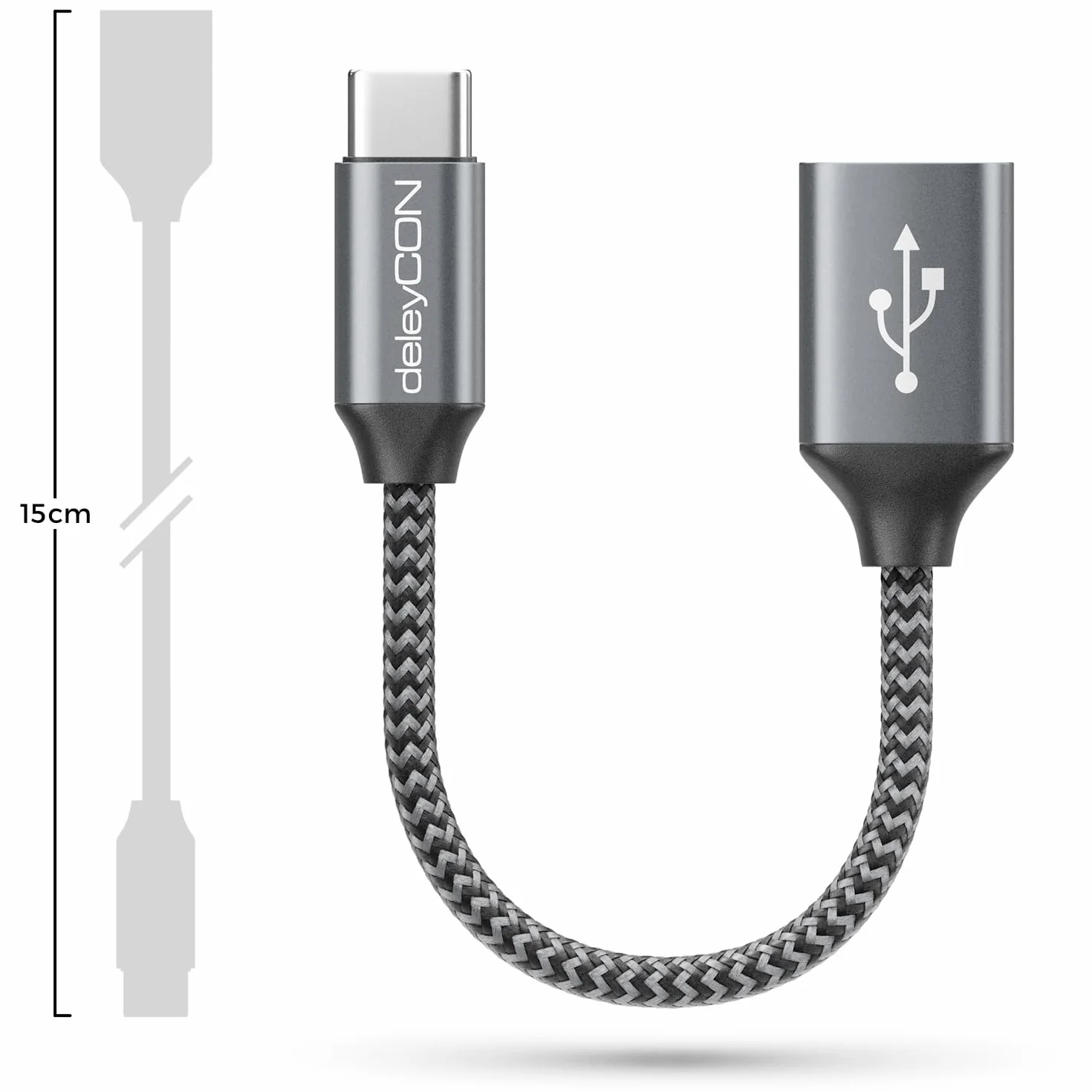 deleyCON USB C na USB Adapter 2.0 OTG Typ-C Wtyk na Gniazdo A