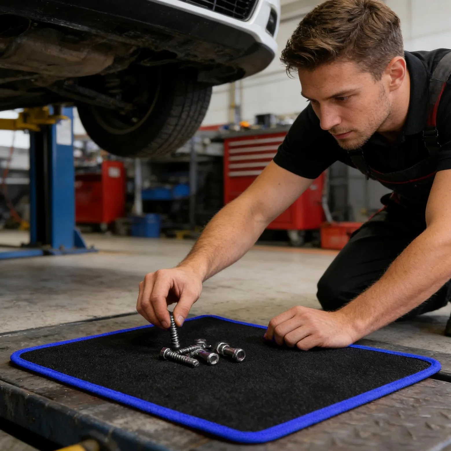 Magnetyczna Mata Na Narzędzia Dla Mechaników Organizer Na 3 Sztuki | Elastyczny Magnetyczny Przybornik na Części do Domu Garażu Warsztatu Budowy Naprawy Samochodów Mechanika Elektryka