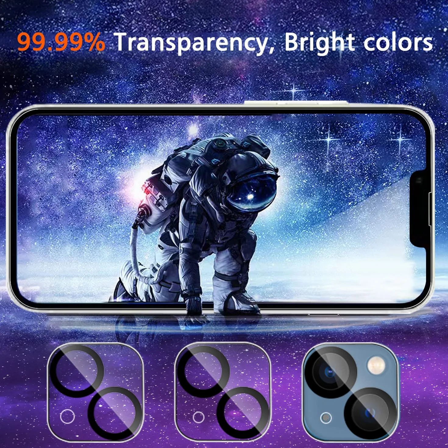 Ferilinso for iPhone 14 & 13 3 Pack Screen Protector + 2 Pack Camera Lens Protector