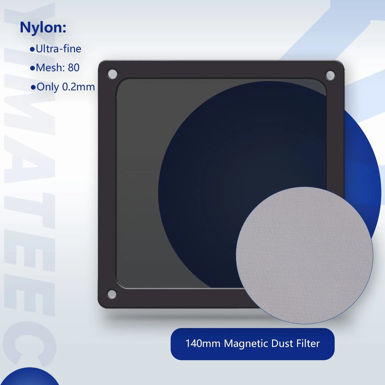 Magnetyczny Filtr Przeciwpyłowy Nylonowy 140x140 mm 2 szt. Czarny do Obudowy Komputera PC