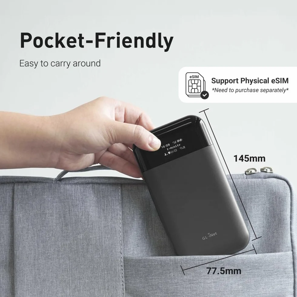 GL.iNet GL-E750V2 MUDI Przenośny hotspot Wi-Fi 4G LTE Router VPN OpenWrt Bateria 7000 mAh