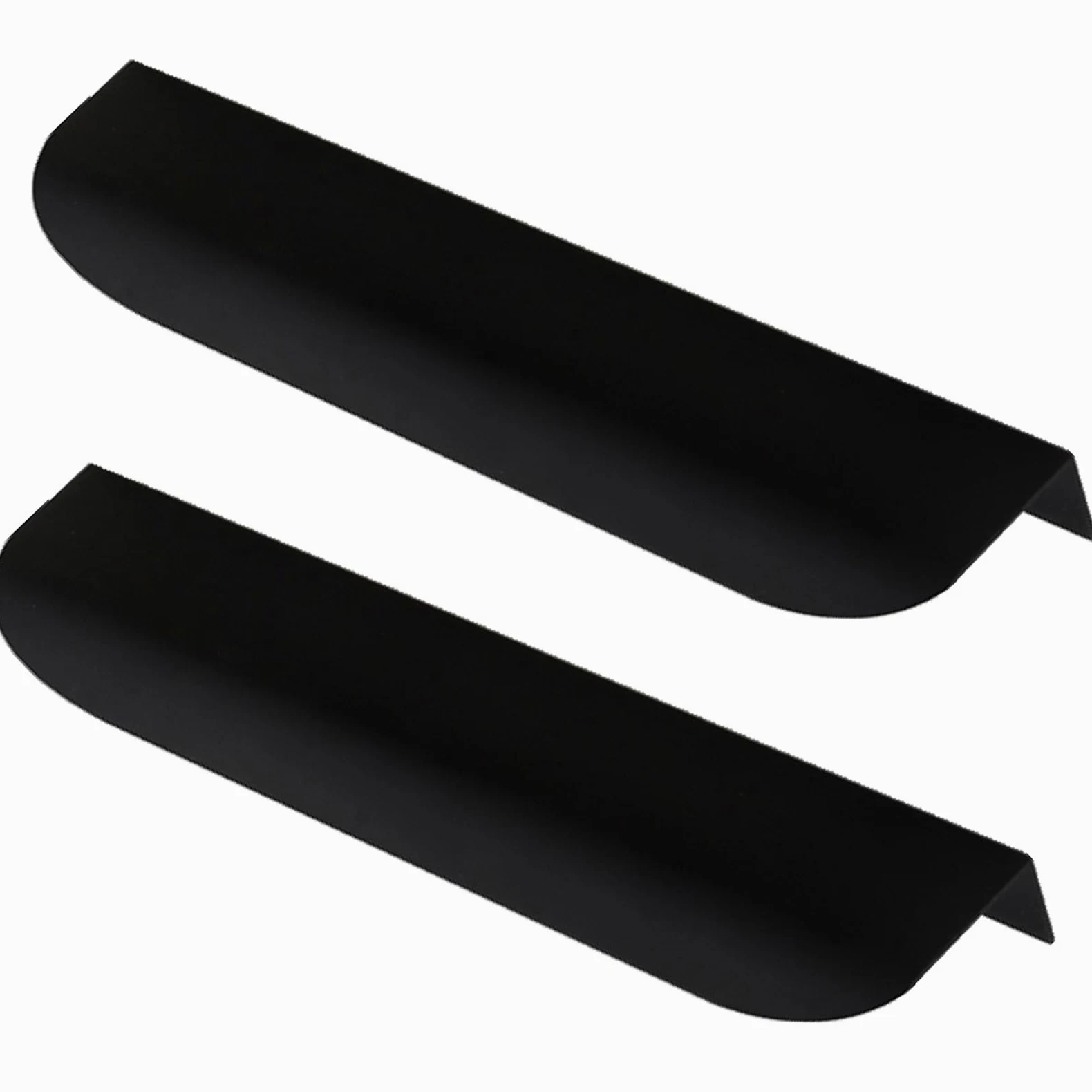 Uchwyty do szafek, Aluminiowa niewidoczna gałka do drzwi szafa kuchnia ukryte uchwyty uchwyty do szuflad z krawędzią na palce czarne 2 sztuki(Hole distance 512mm)