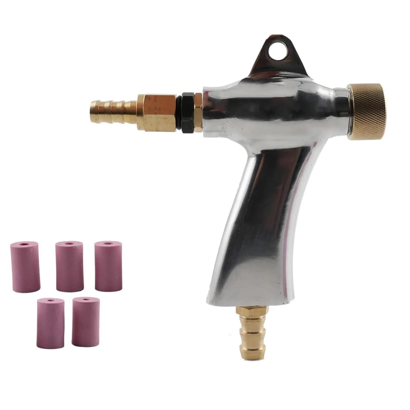 Stop Aluminium Pistolet Do Piaskowania, Pneumatyczny Pistolet Do Piaskowania Piaskowanie Zestaw Szafkowy Z 5 Dyszami Ceramicznymi Do Piaskowania Maszyna Szafkowa Silver,One Size