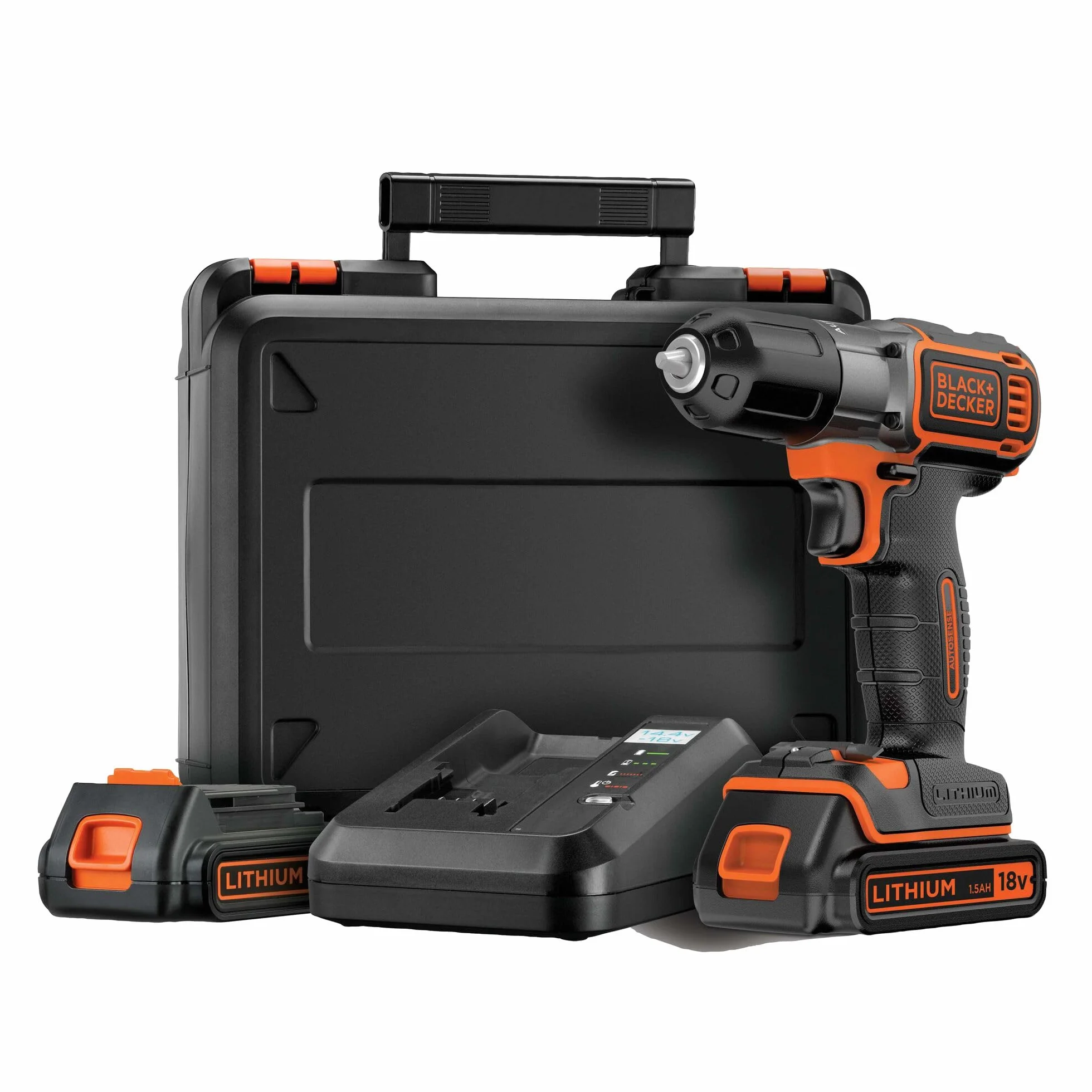 Black + Decker ASD18KB - akumulatorowa wiertarka kombi (litowo-jonowa (Li-Ion), 18 V, 300 min, czarna, pomarańczowa)