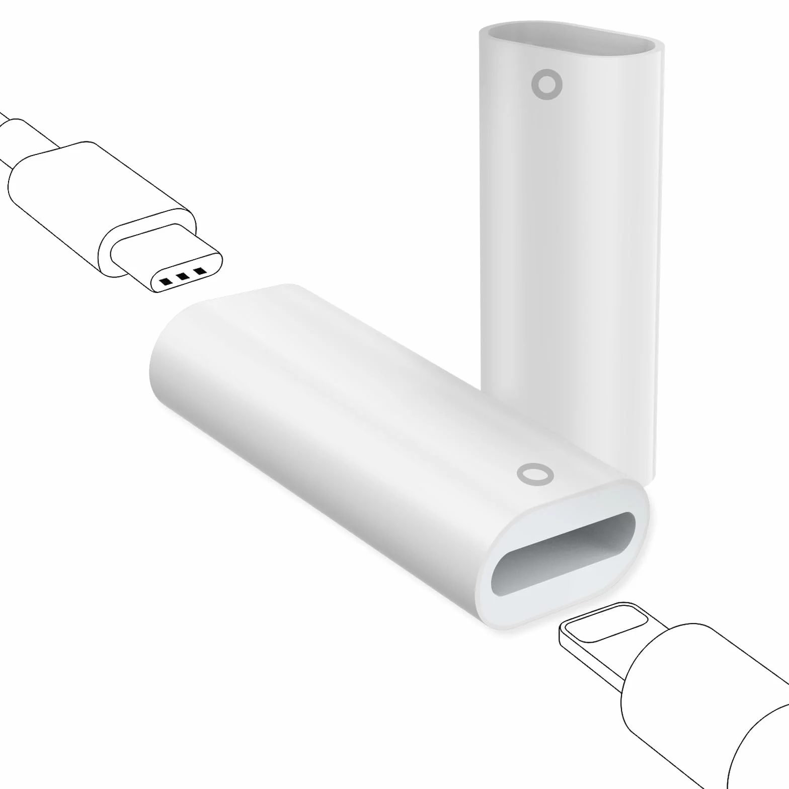 flintronic Kabel do ładowania Apple Pencil, adapter do ładowania typu C, wtyczka kompatybilna z Apple Pencil 1. generacji, kompatybilny z iPad Pro 12,9" 10,5" 9,7" iPad Air 3. generacji