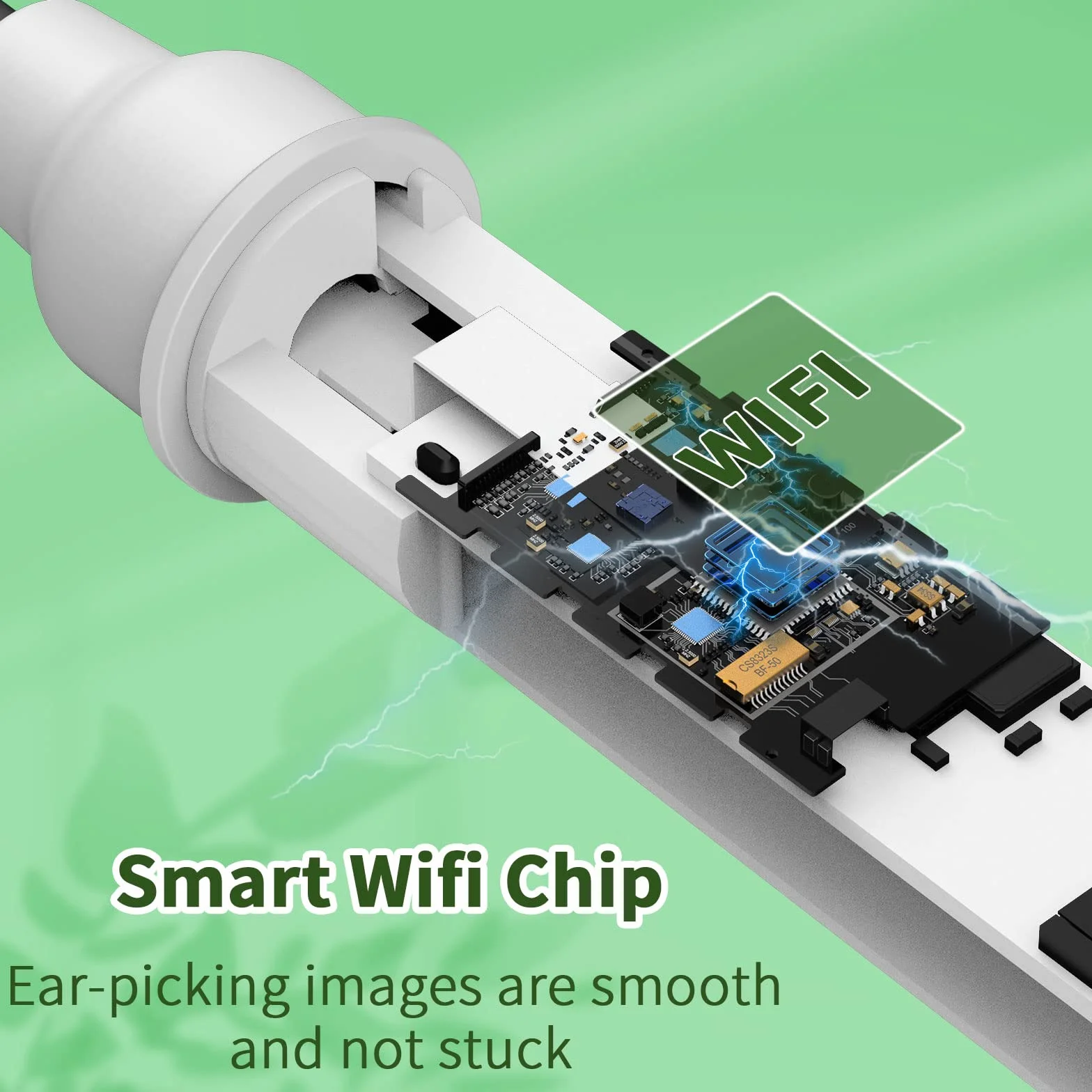 otoskop do usuwania woskowiny usznej, kamera do czyszczenia uszu HD 1920p, ultracienka, bezprzewodowa, wodoszczelna, z soczewką 3 mm i 6 LED, do iPhone'a, iPada, smartfonów z Androidem
