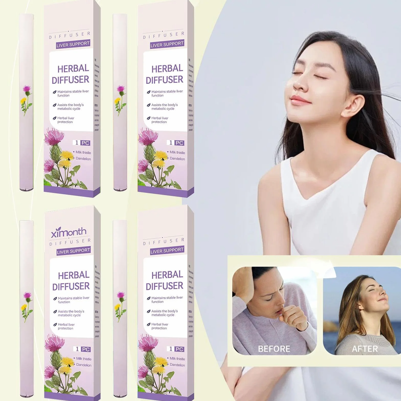 Dyfuzor do aromaterapii – 11,8 x 1,0 cm, naturalne orzeźwiające wsparcie dla roztworu stresowego, relaks z kojącymi niezbędnymi olejkami, przenośny nawilżacz do hotelu, sypialni, miejsca pracy