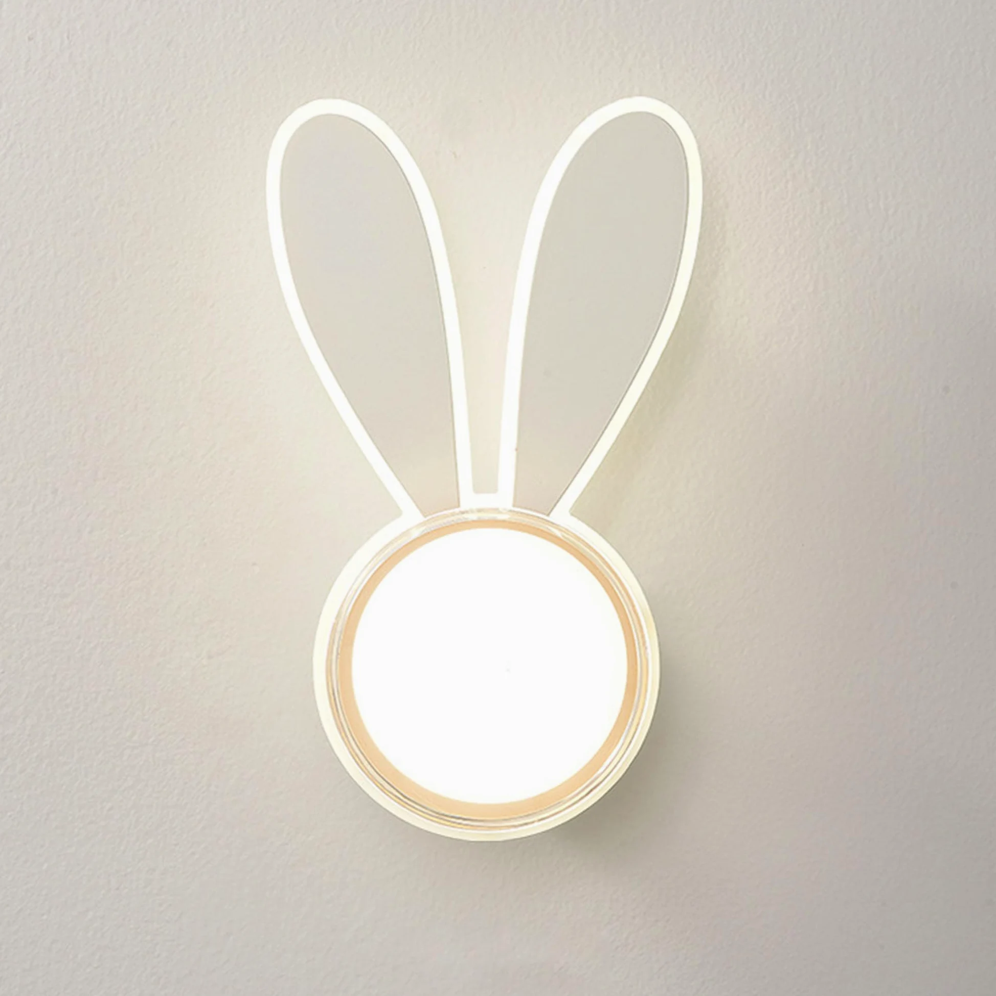 AoLa Dziecięca lampa ścienna LED królik lampa ścienna lampka nocna królik lampka nocna lampka ścienna oświetlenie do pokoju dziecięcego sypialnia, prezent dla dziewczynki chłopca,White
