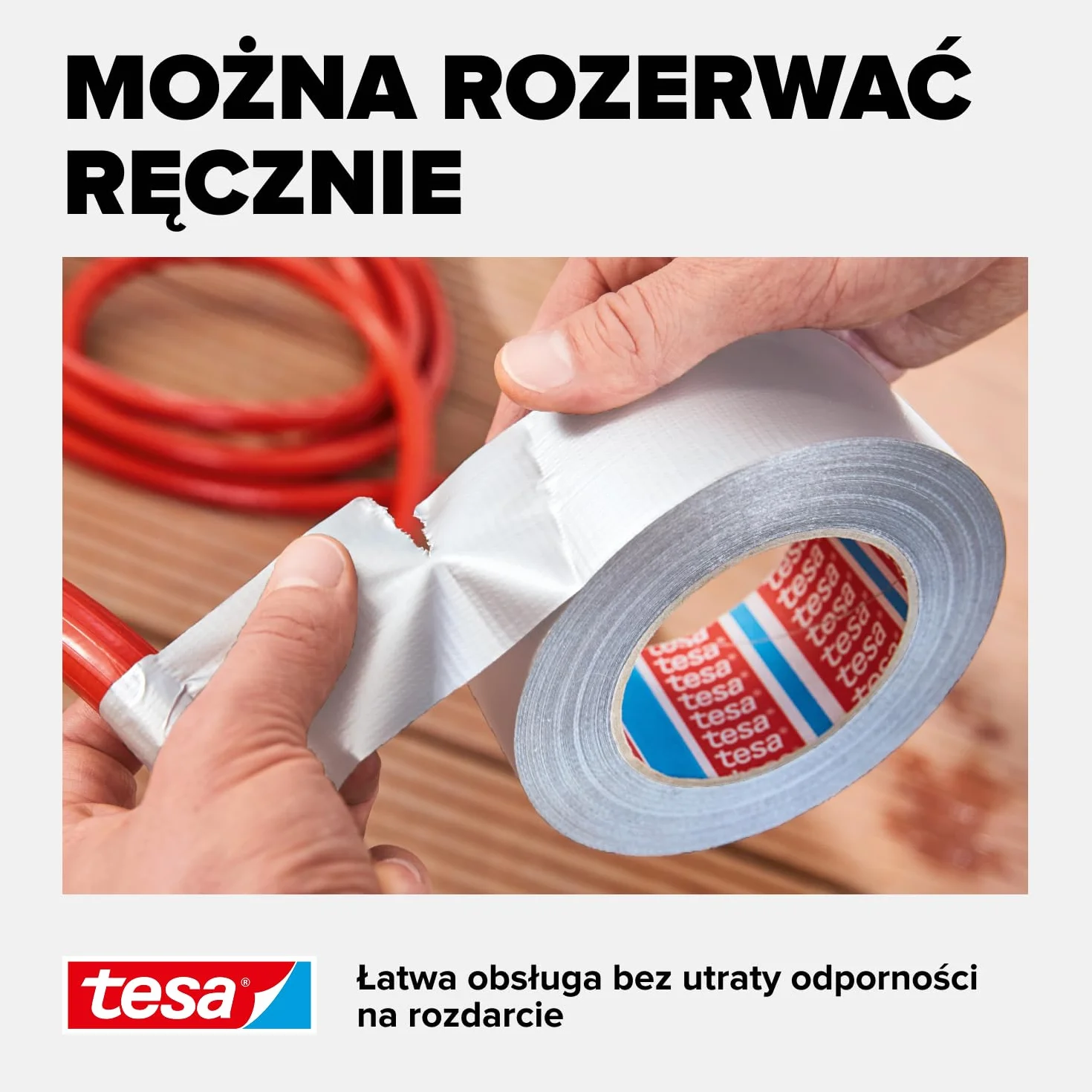 tesa extra Power uniwersalna taśma dwustronna - bardzo mocna taśma samoprzylepna - uniwersalna taśma dwustronna do napraw, mocowania, uszczelniania i nie tylko - biały - 1 rolka - 50 m x 50 mm