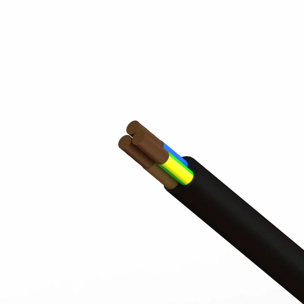 Przewód elektryczny, okrągły przewód zasilający z PCW, miedziany, 3183Y, 3-żyłowy x 1,0 mm², 10 A, elastyczny kabel PCW, przycięty na długość, elastyczny drut, odporność na wysoką temperaturę (czarny