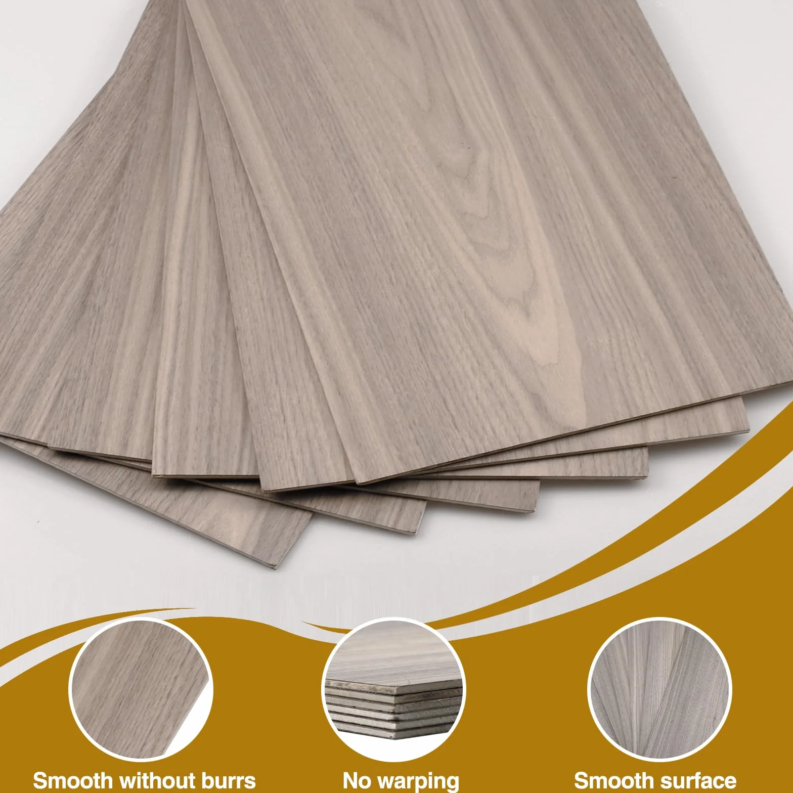 Płyty ze sklejki 3 mm, orzech włoski, 6 sztuk, 30 x 21 cm, drewno cięte laserowo, A4, lipowe, płyta drewniana do grawerowania laserowego, cięcia CNC, malowania, modelu DIY