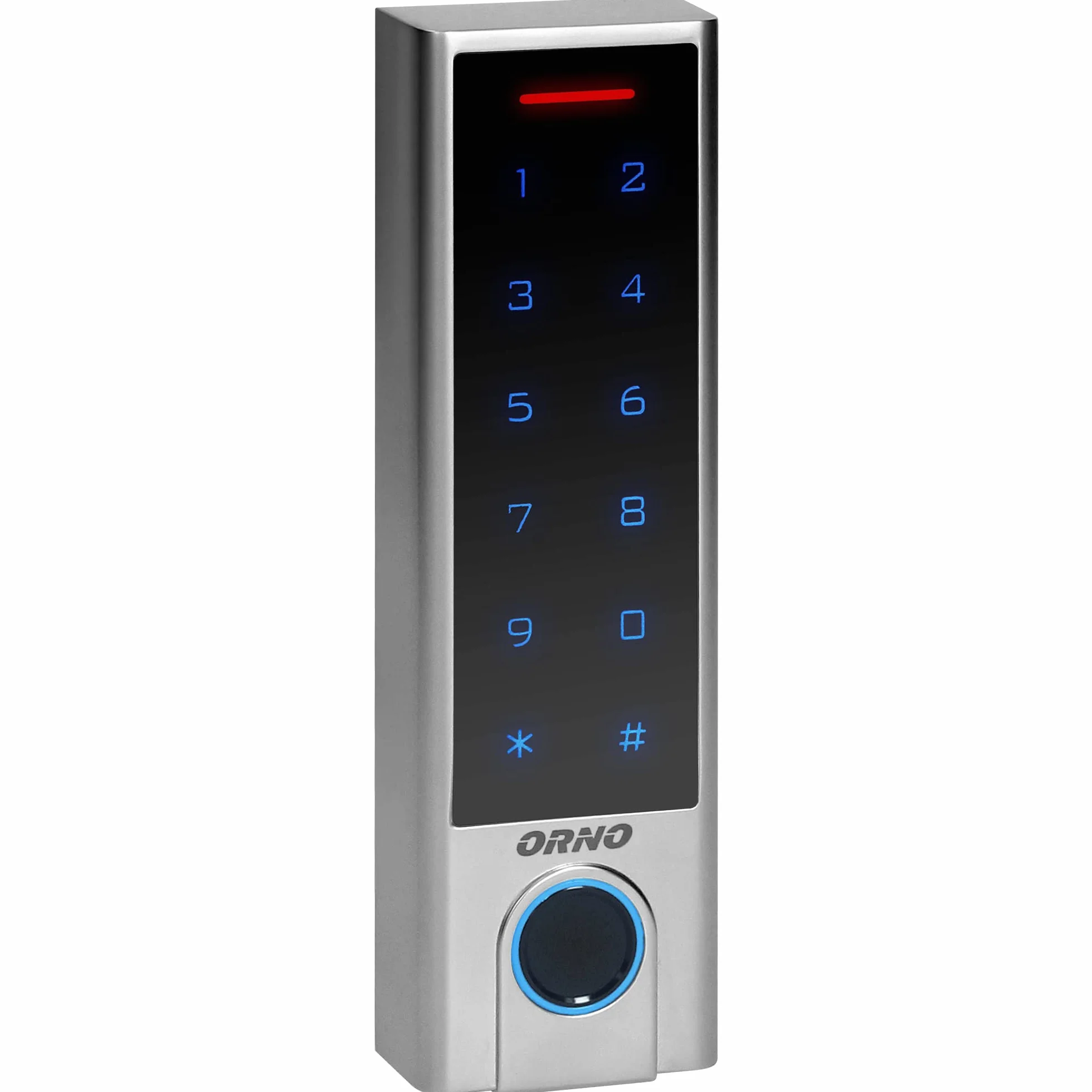Zamek szyfrowy dotykowy z czytnikiem kart i breloków zbliżeniowych oraz czytnikiem linii papilarnych oraz Bluetooth, SUPER WĄSKI IP68, z przekaźnikiem 3A, z oprogramowaniem TUYA