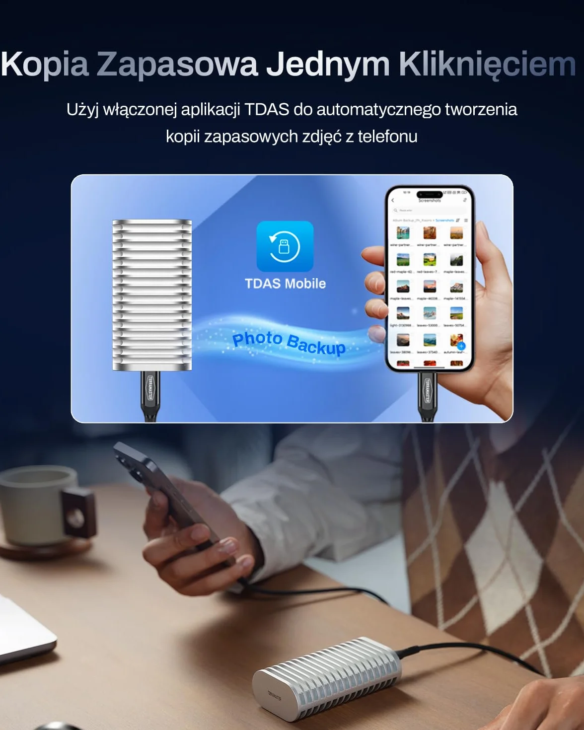 TERRAMASTER D1 SSD Plus 40 Gbps Obudowa NVMe M.2 Aluminiowa USB typu C kompatybilna z USB 4/3.2/3.1/3.0/2.0 Thunderbolt 5/4/3