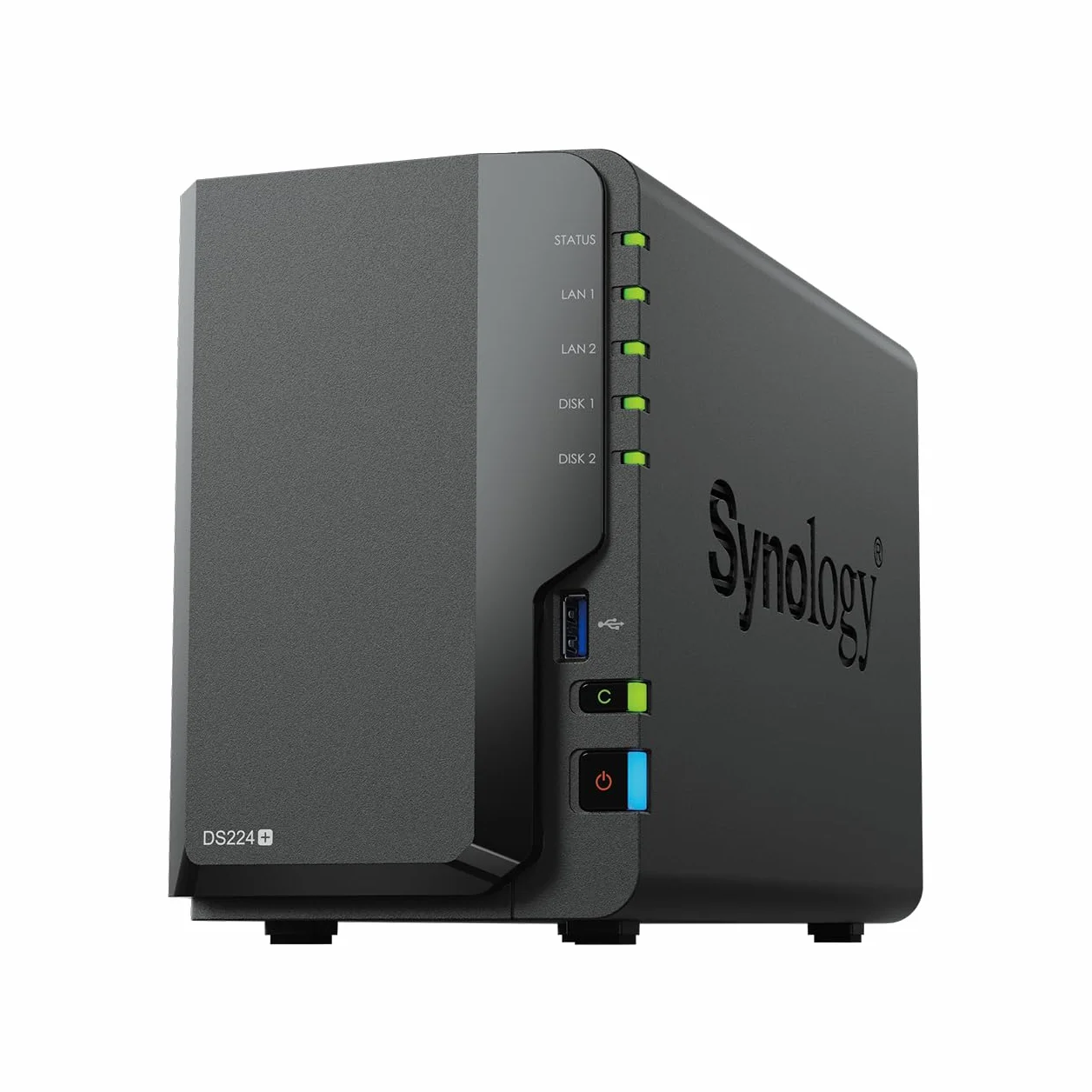 Synology DS224+ 2-Bay Diskstation NAS (Intel Celeron J4125 4-Core 2.0 GHz 2 GB DDR4 RAM 2 x port RJ-45 1 GbE LAN) pakiet 12 TB z 2X HAT3300-6T