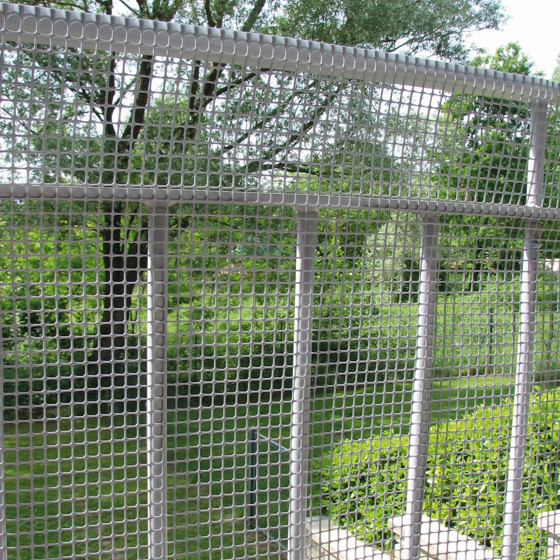 TENAX Quadra Plastikowa siatka 10 srebrna 1,00x5 m, wielofunkcyjna siatka ochronna do balkonów, tarasów, bram i ogrodzeń