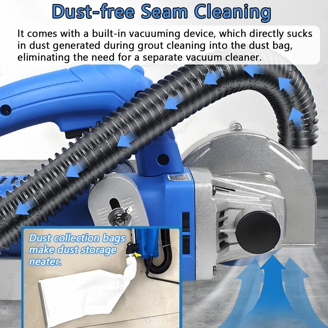Elektryczne narzędzie do usuwania fug, 1200 W, frez do szczelin podłogowych 9000 obr./min, skutecznie usuwa stare fugi i cement do naprawy i ponownego spoinowania płytek ceramicznych
