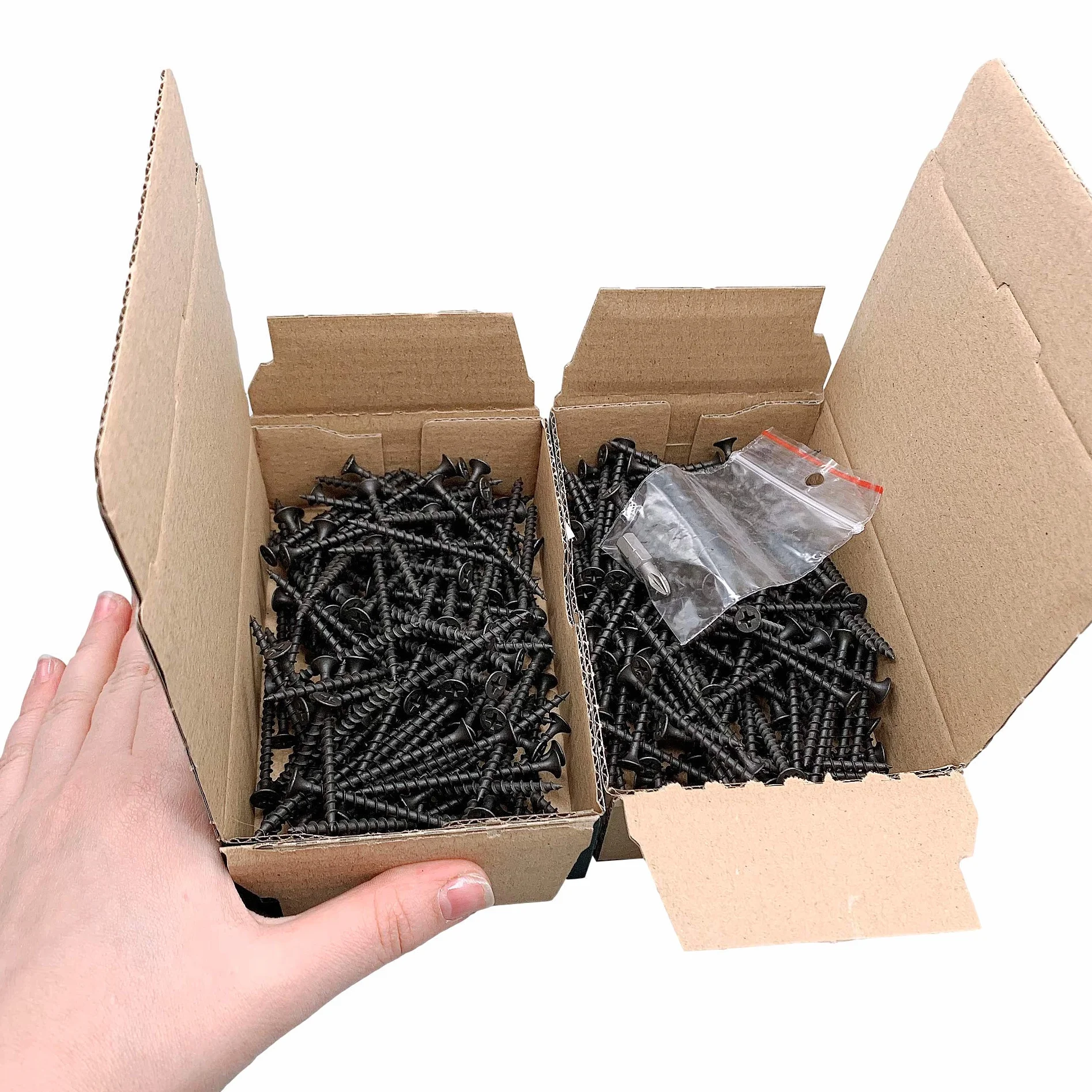 (300 sztuk) czarne fosforanowe wkręty ze stali węglowej 3,5 x 55 mm, śruby do drewna, głowica Philips Bugle, łączniki do płyt wiórowych (300, 3,5 x 55 mm)