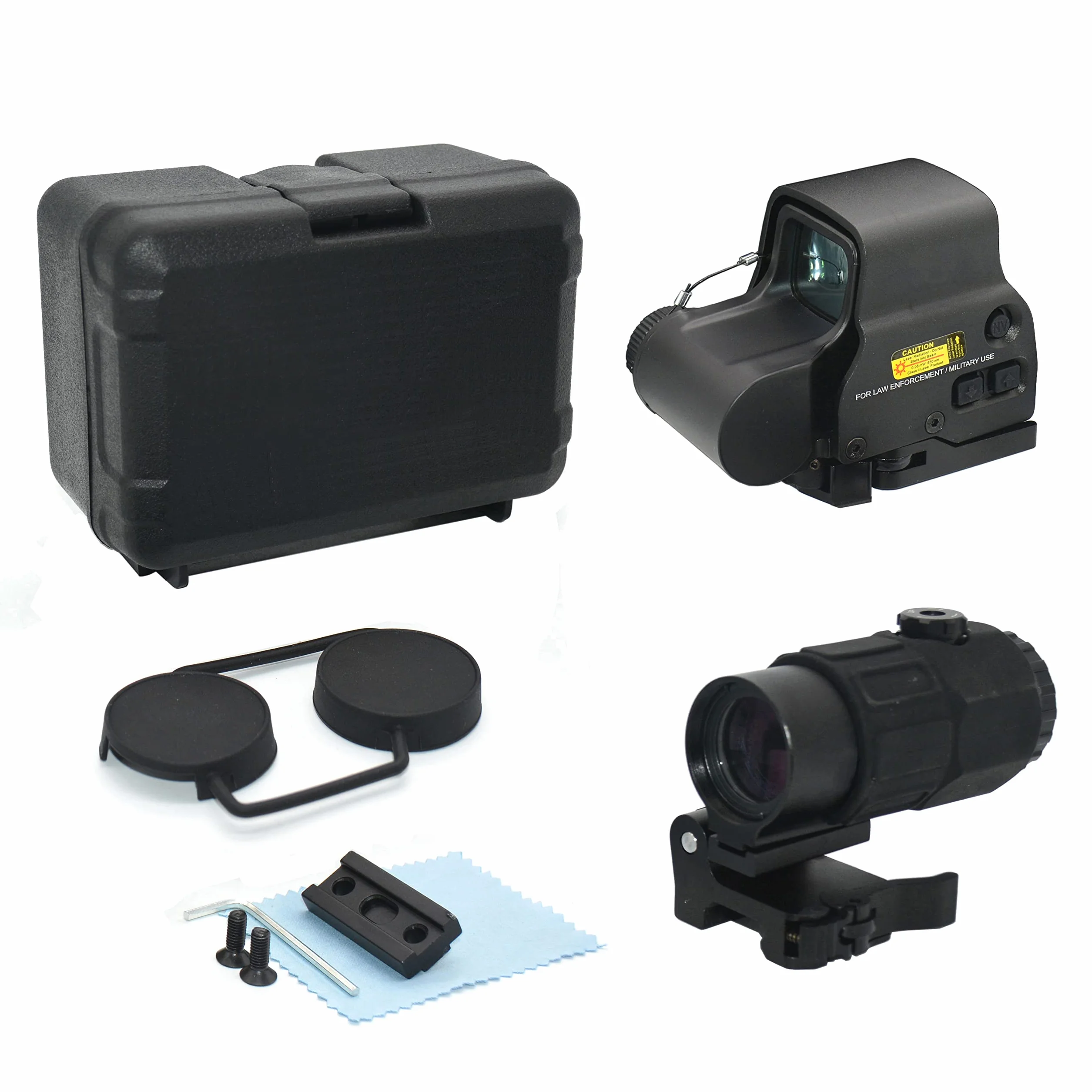Celownik 558+G45 Green & Red Dot Reflex Scope z G45 5X szkło powiększające, hybrydowy optyczny celownik, montaż na szynie 20 mm