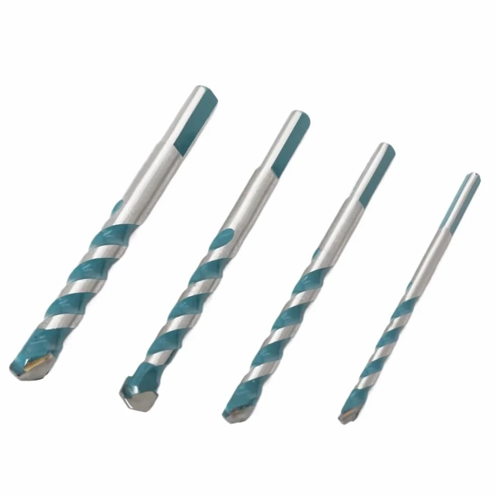 4/5 sztuk 6 8 10 12mm wielofunkcyjne wiertło do szkła trójkątne bity płytka ceramiczna beton cegła metal drewno ze stali nierdzewnej(5pcs 12mm)