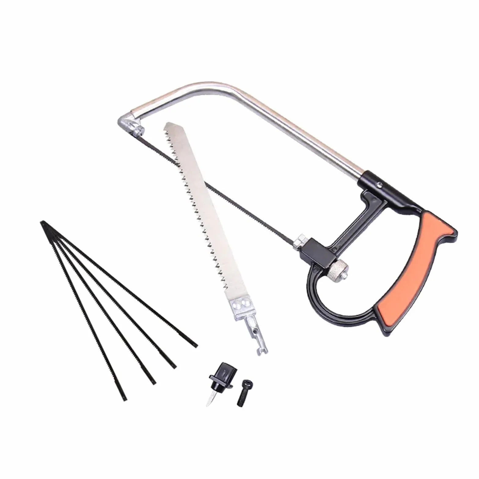 Piła 7w1 uniwersalna ręczna DIY stal metalowa drewno szkło zestaw 6 ostrzy obróbka drewna model do obróbki metalu narzędzie hobbystyczne(Red 12in1 magic saw)