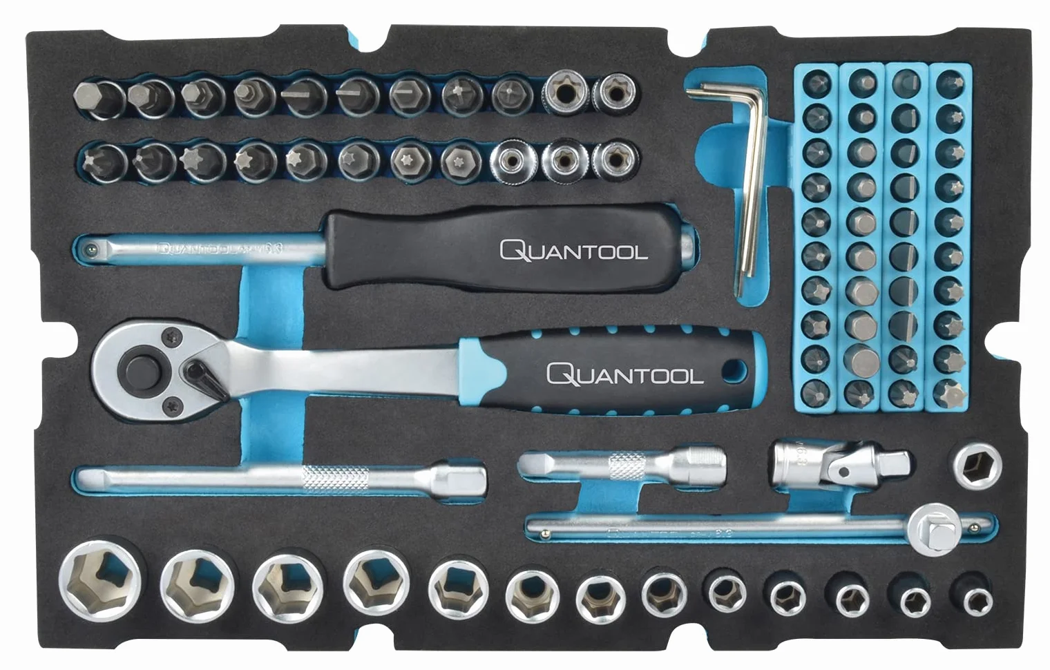 Quantool Q25002 85-częściowy zestaw kluczy nasadowych – pasuje do L-Boxx Mini