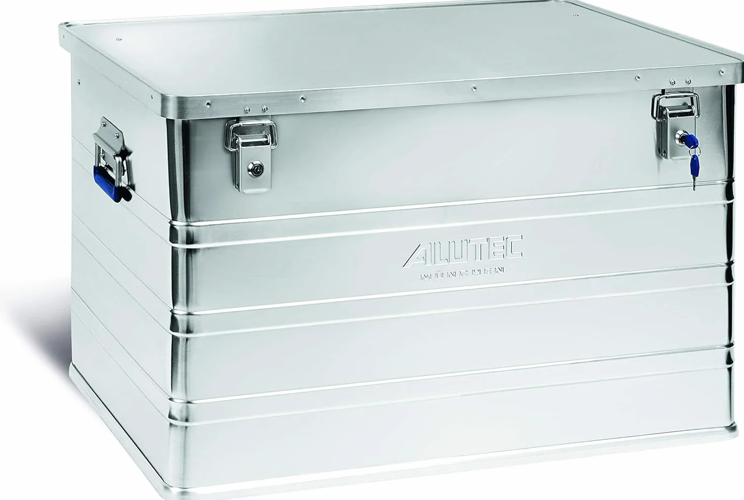 ALUTEC Classic 186 pudełko aluminiowe (pojemność 186 l, wymiary wewnętrzne (dł. x szer. x wys.) 760 x 530 x 462 mm/wymiary zewnętrzne (dł. x szer. x wys.) 785 x 565 x 482 mm, pudełko do przechowywania