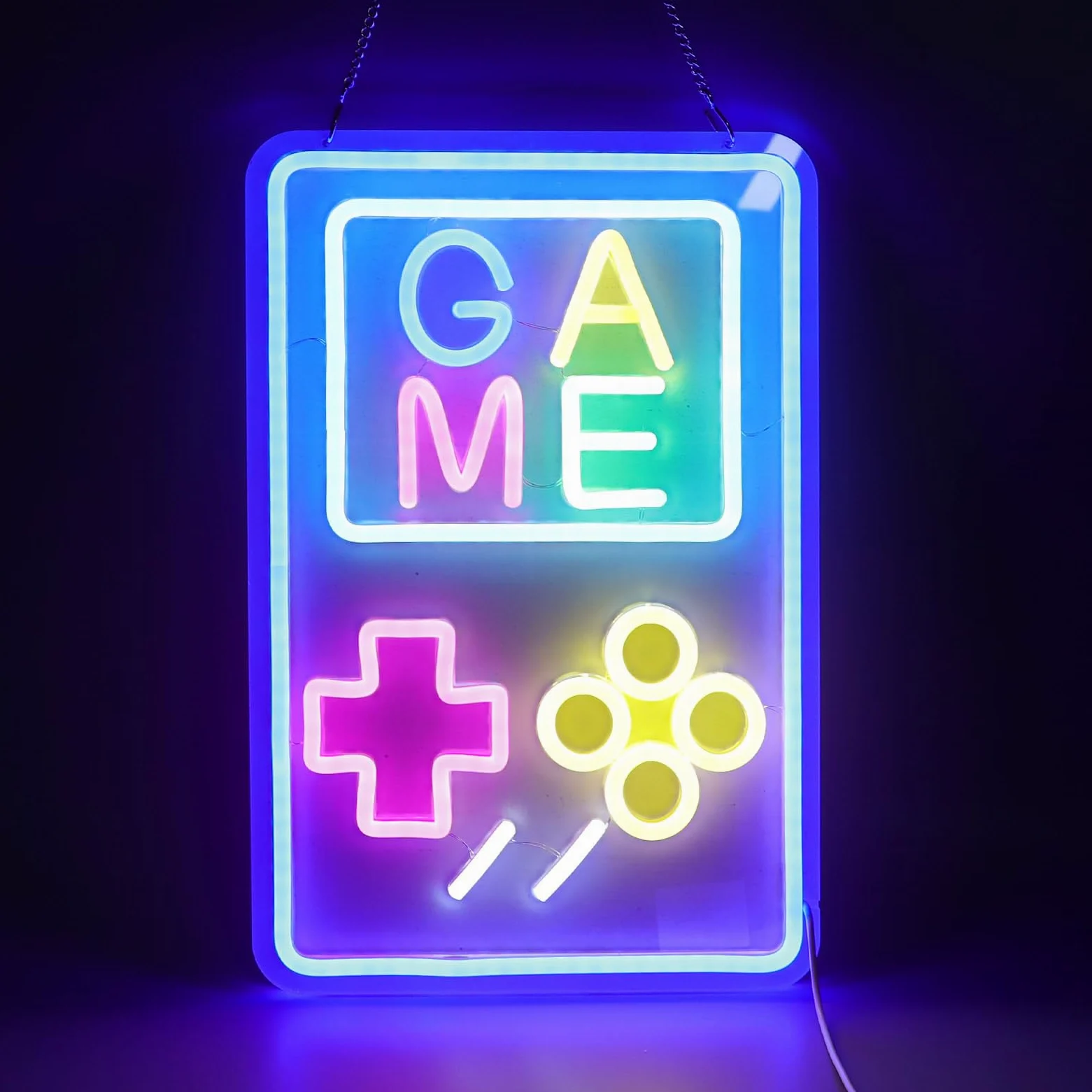 Neon do gier akrylowy LED z możliwością przyciemniania przenośna konsola do gier USB lampa neonowa dekoracje ścienne dla nastolatków chłopcy sypialnia pokój gier Party Decor Retro