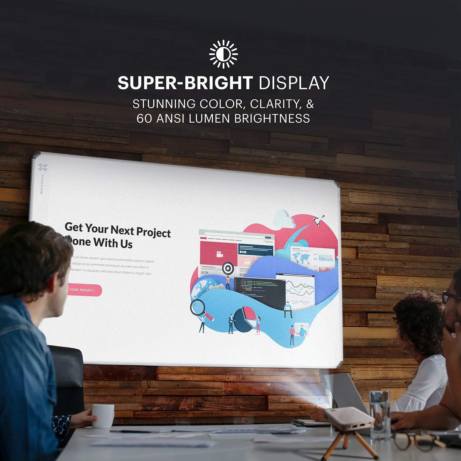 KODAK Luma 150 Przenośny projektor bezprzewodowy 4K 150 lumenów 380 cm HDMI USB Micro SD