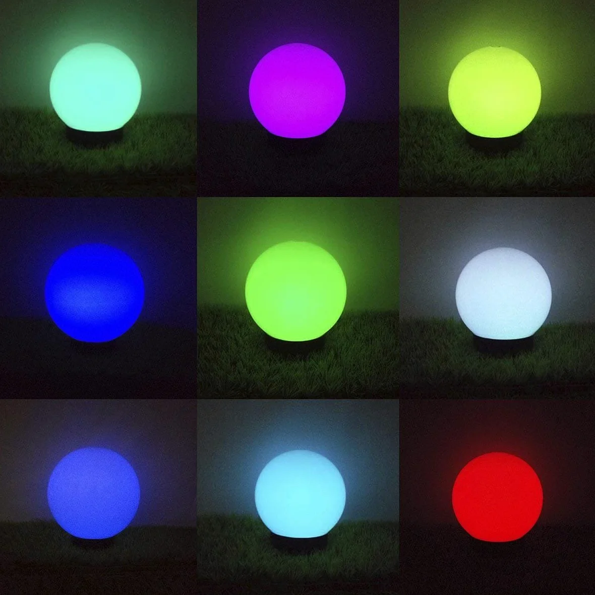Green Blue GB165 4 x zewnętrzna lampa solarna, kula solarna LED, kula świetlna, oświetlenie ogrodowe, różne kolory świecenia (kolor 4 sztuki – 25 cm)