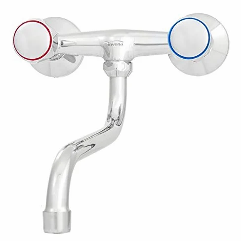 plumbing4home Kuchnia/łazienka montowana na ścianie bateria do zimnej / ciepłej wody kran 25 cm wylewka