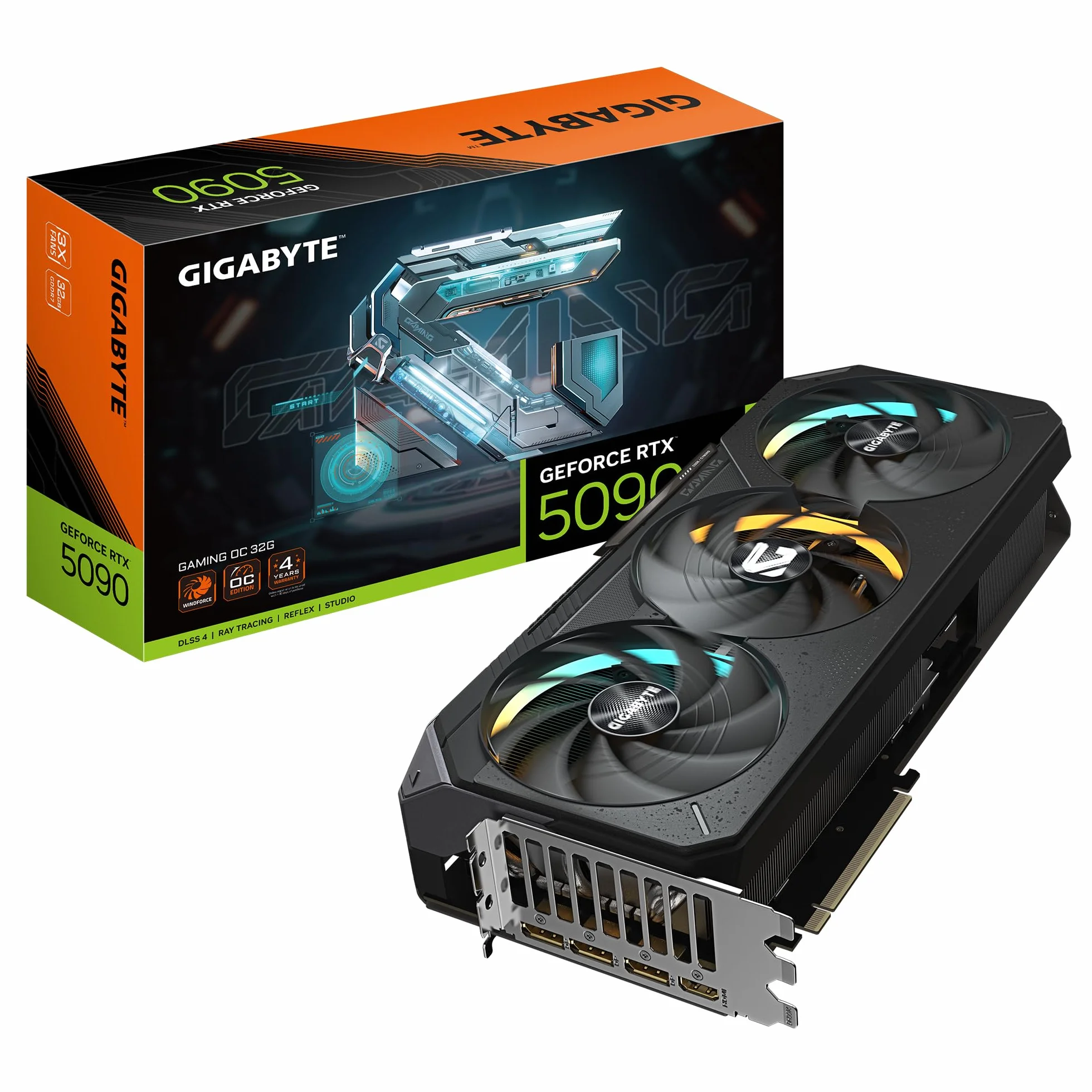 Gigabyte Karta graficzna GeForce RTX 5090 GAMING OC 32G - 32 GB GDDR7, 512bit, PCI-E 5.0, 2550MHz Core Clock, 3 x DP 2.1a, 1 x HDMI 2.1b, NVIDIA DLSS 4, GV-N5090GAMING OC-32GD