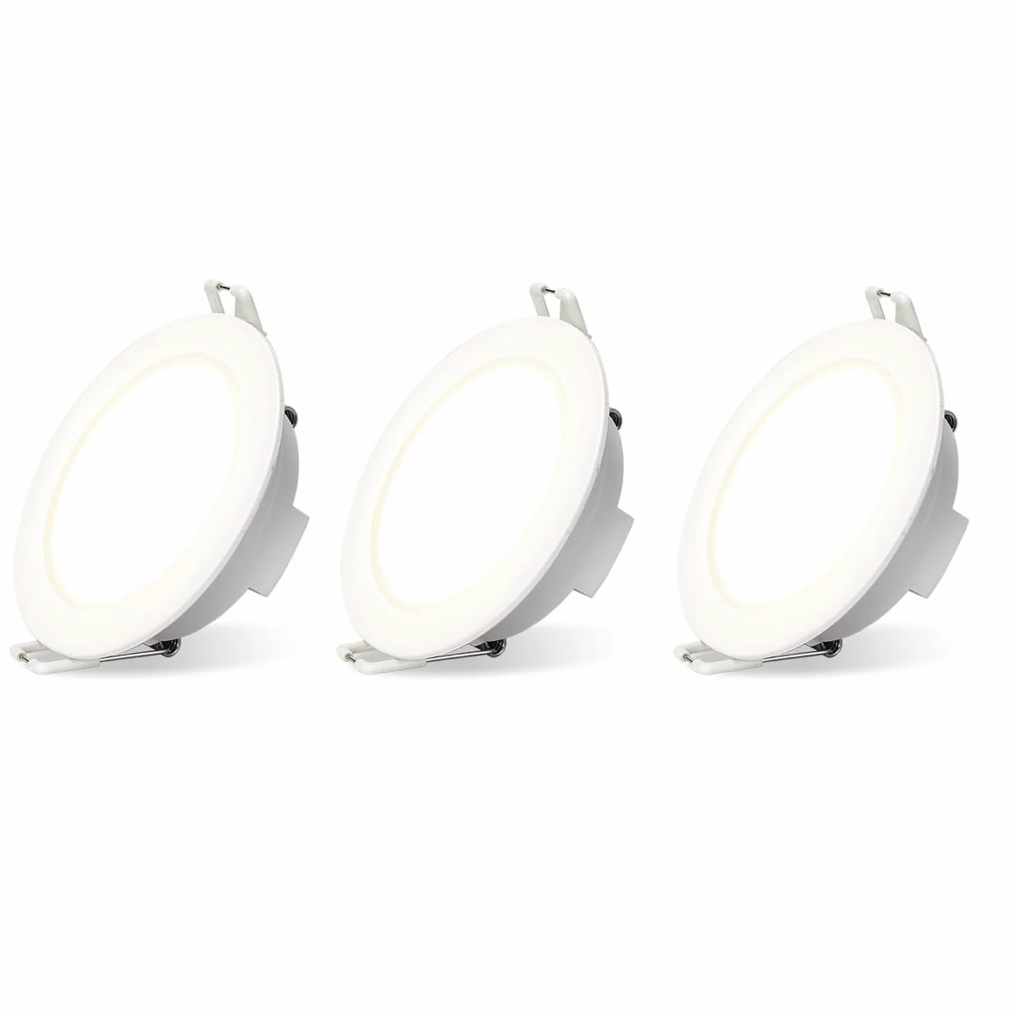 Aigostar LED Downlight sufitowy wpuszczany 4,8 W IP65 wodoodporny, Bull's Eyes 4000 K światło naturalne, bardzo płaski LED Downlight łazienkowy biały, ø87*H35 mm, 3 sztuki
